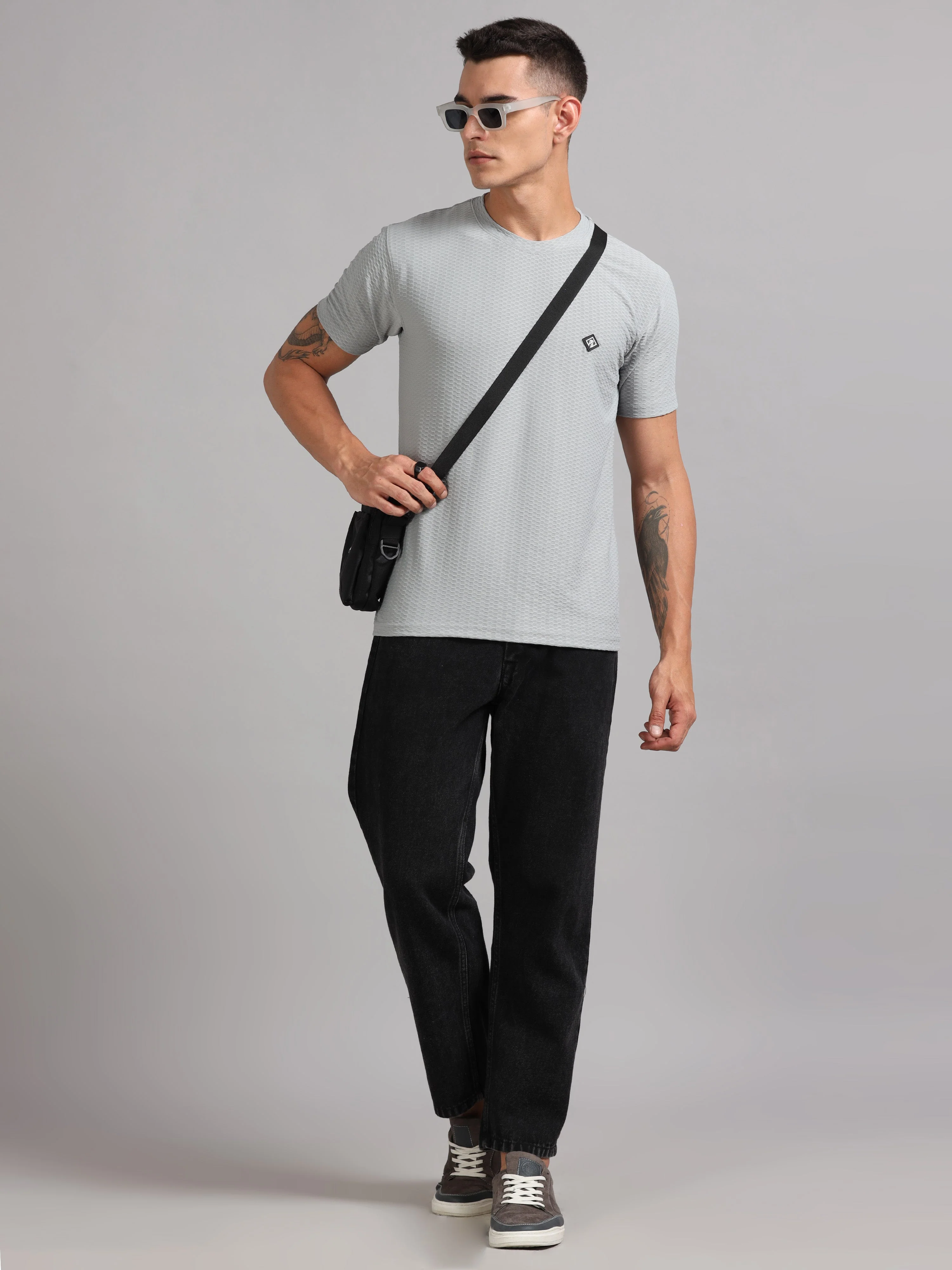 Men Whirl Tex Grey T-Shirt - Image 5