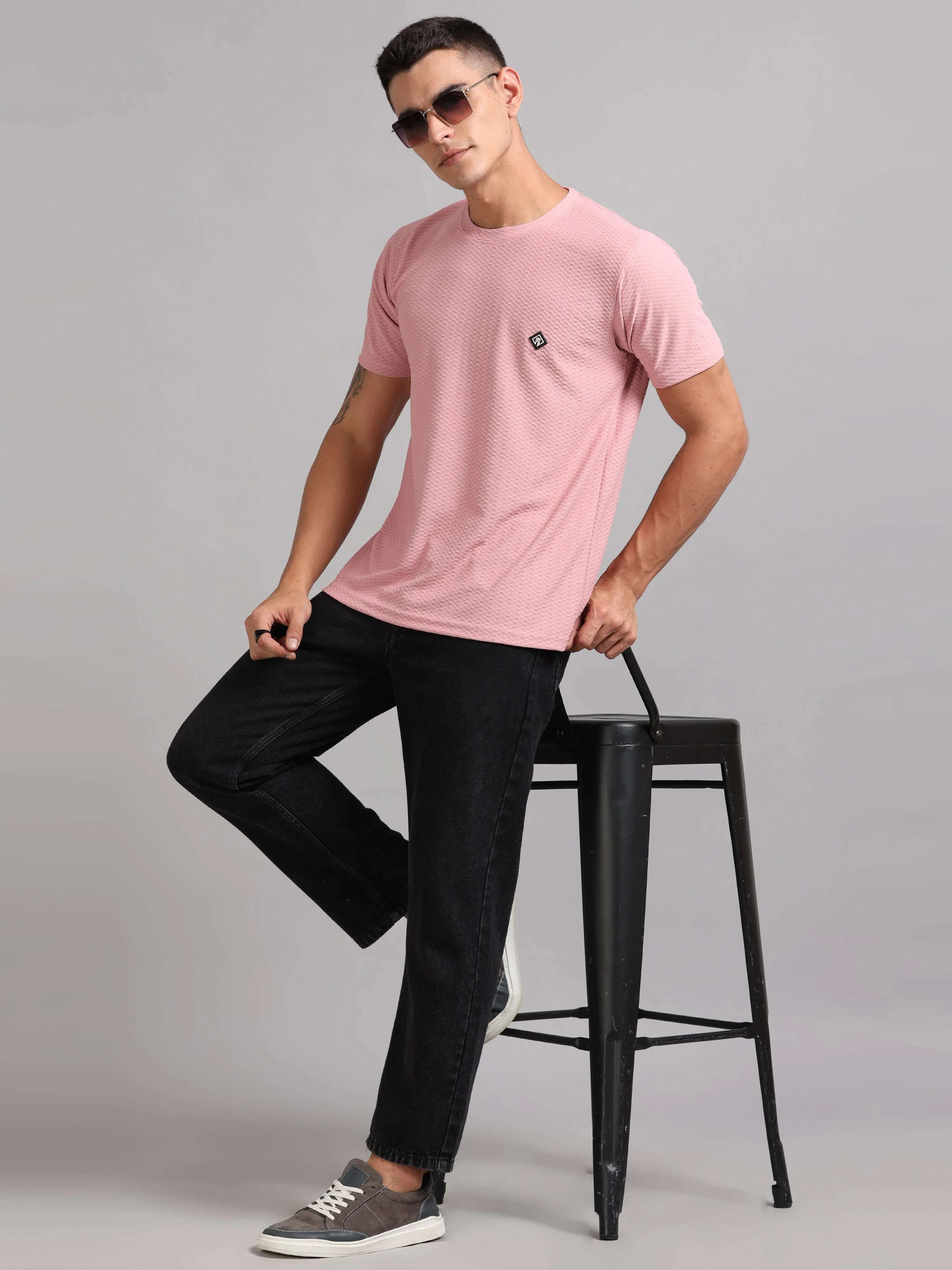 Men Whirl Tex Pink T-Shirt - Image 5