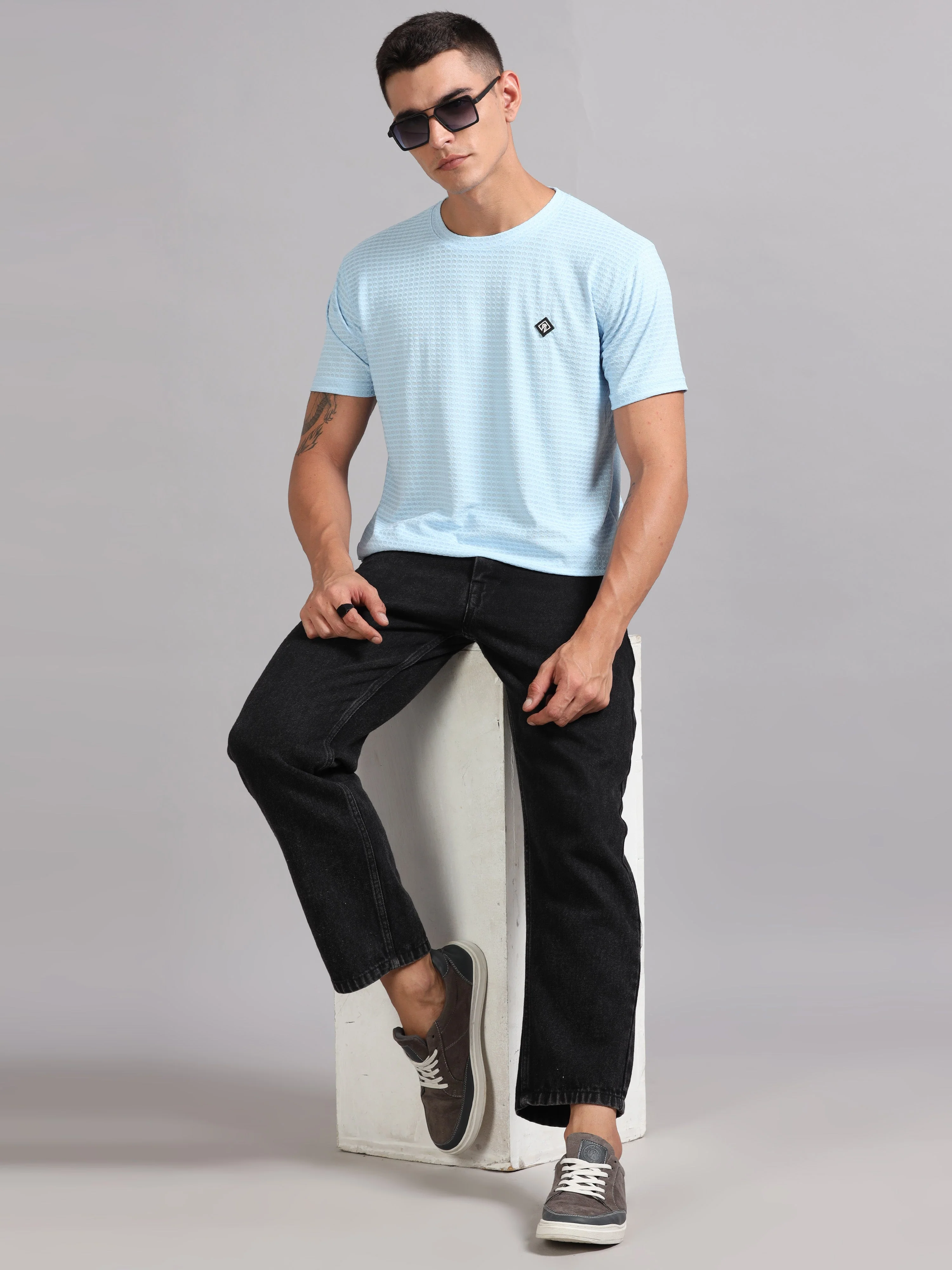 Men Whirl Tex Sky Blue T-Shirt - Image 5