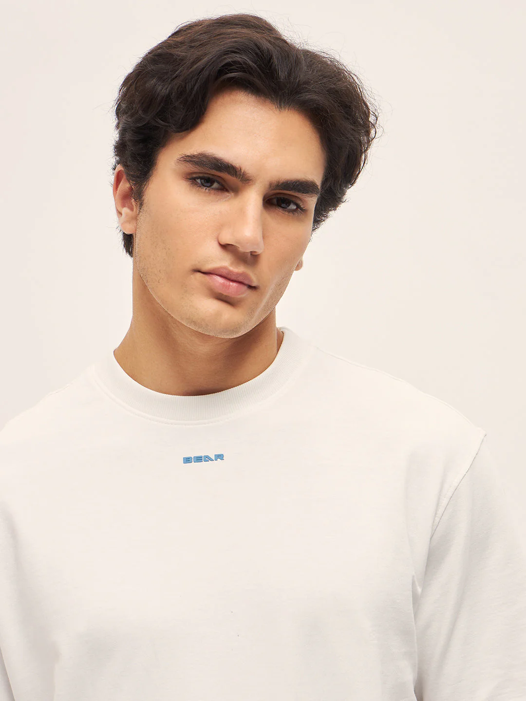 Men White 3D graphic Print Crew Neck T-Shirt - Image 4