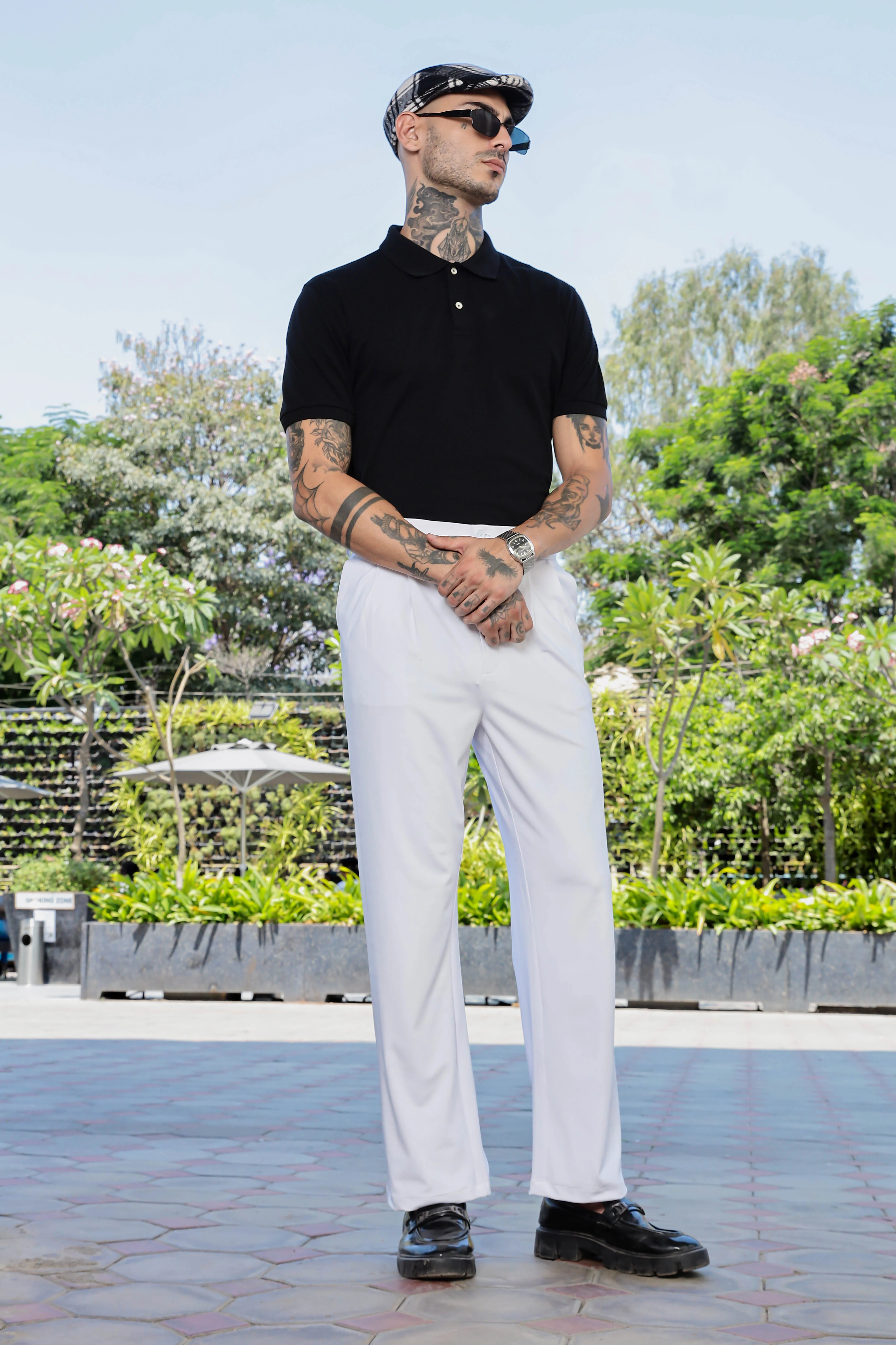 Men White Baggy Korean Trousers - Image 7