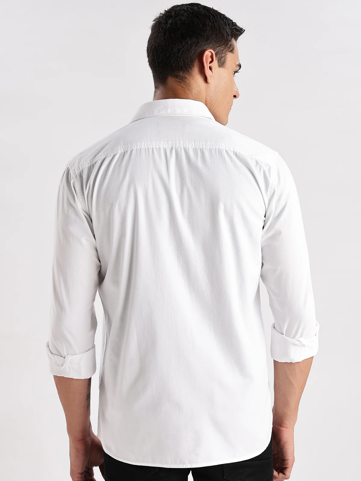 Men White Cargo Shirt - Image 3