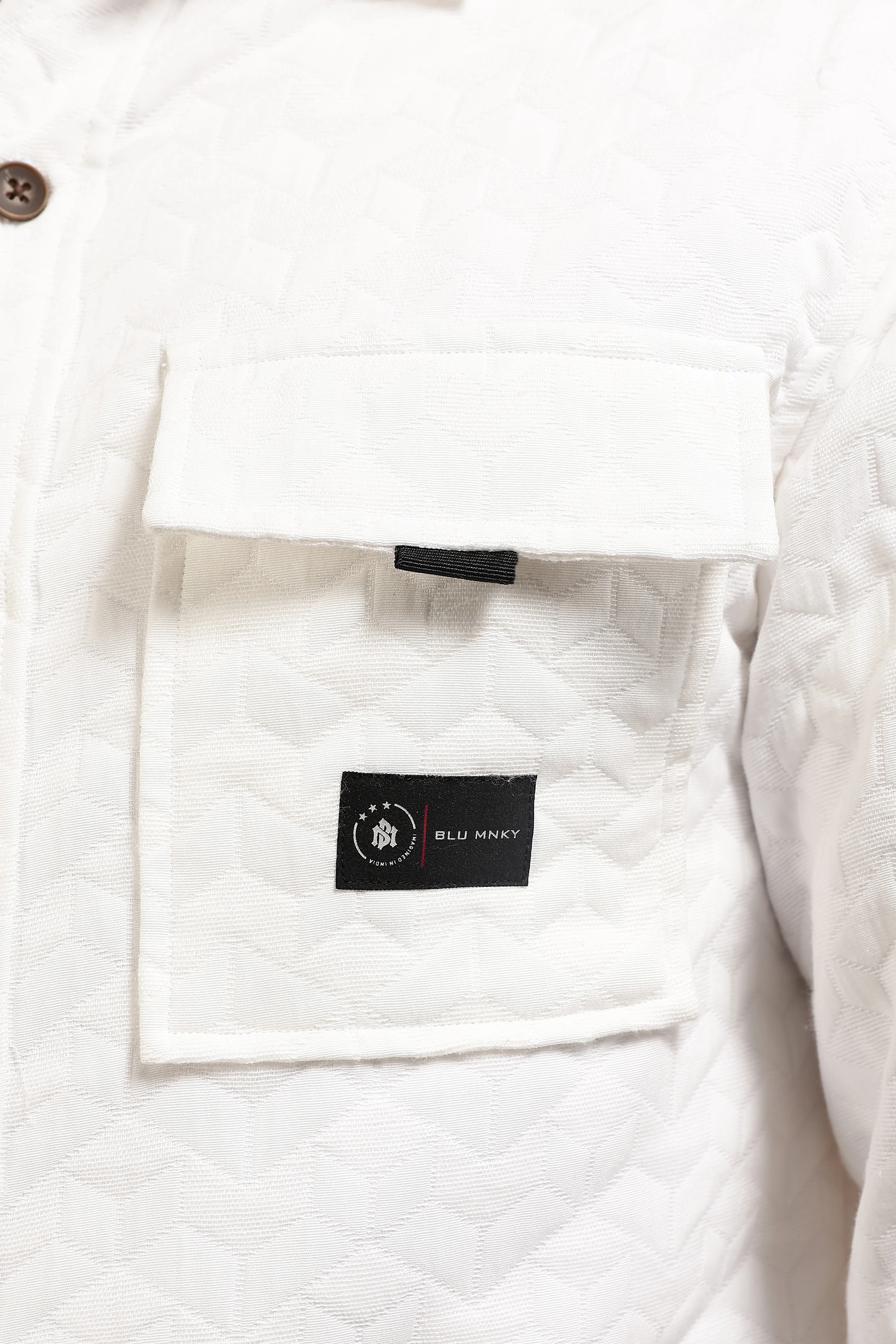 Men White Casual Shacket - Image 3