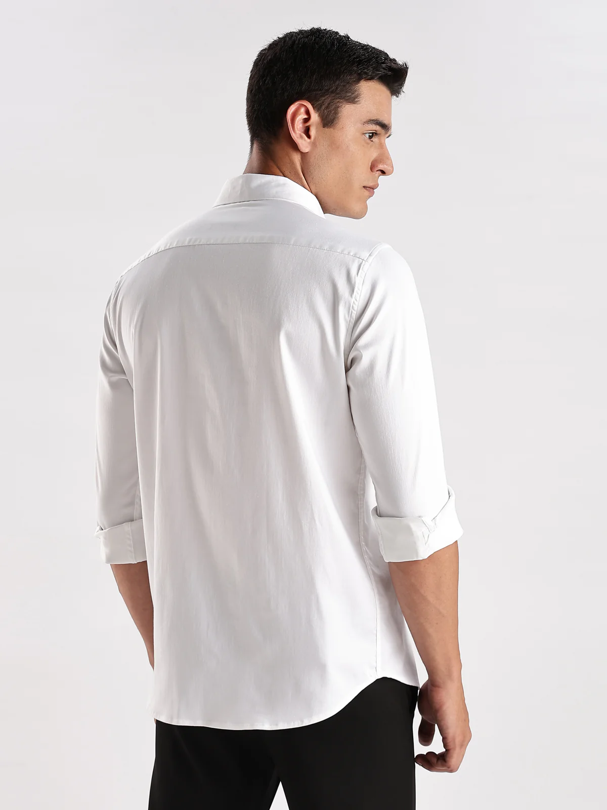 Men White Casual Shirt - Image 3