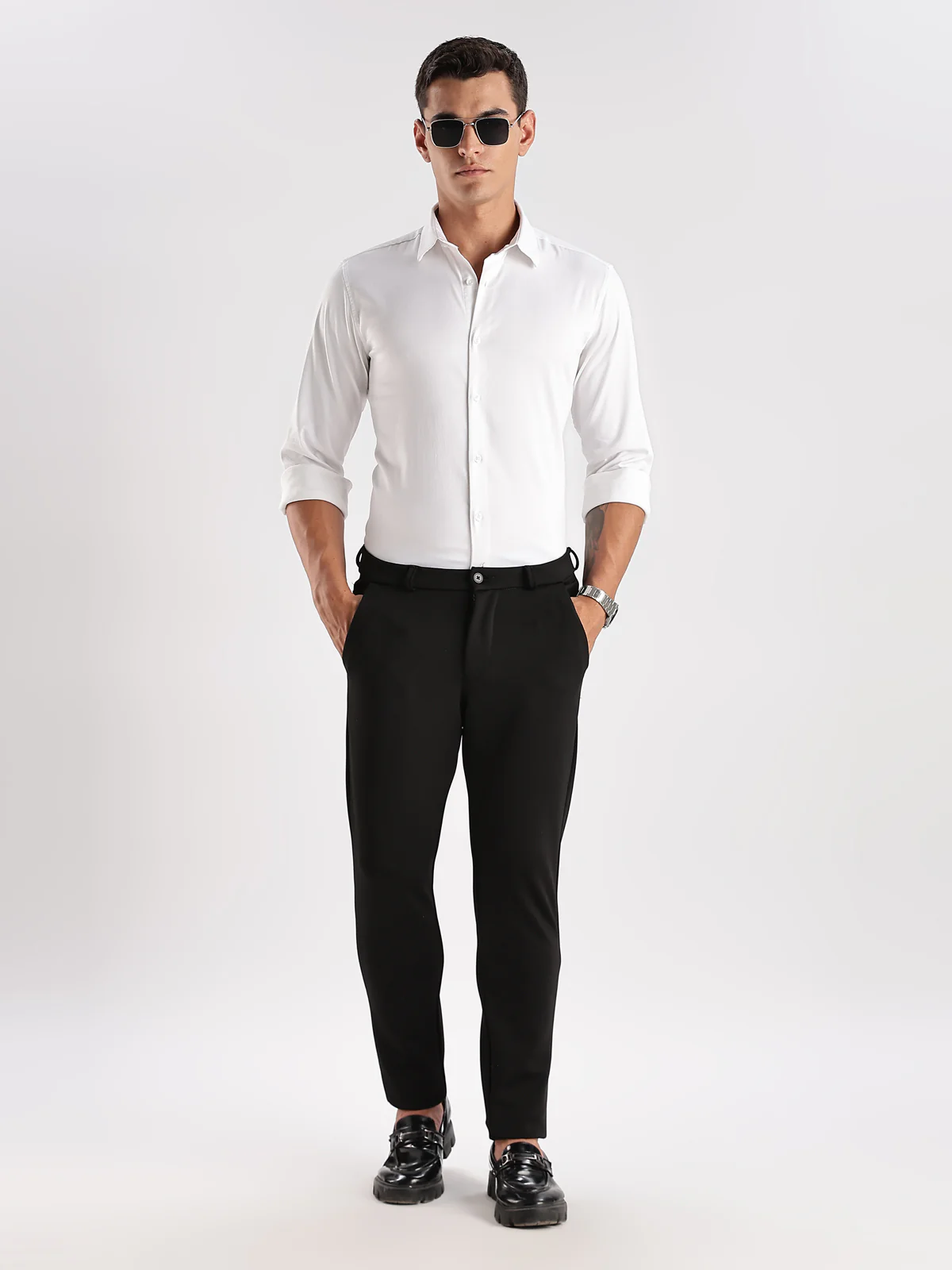Men White Casual Shirt - Image 5