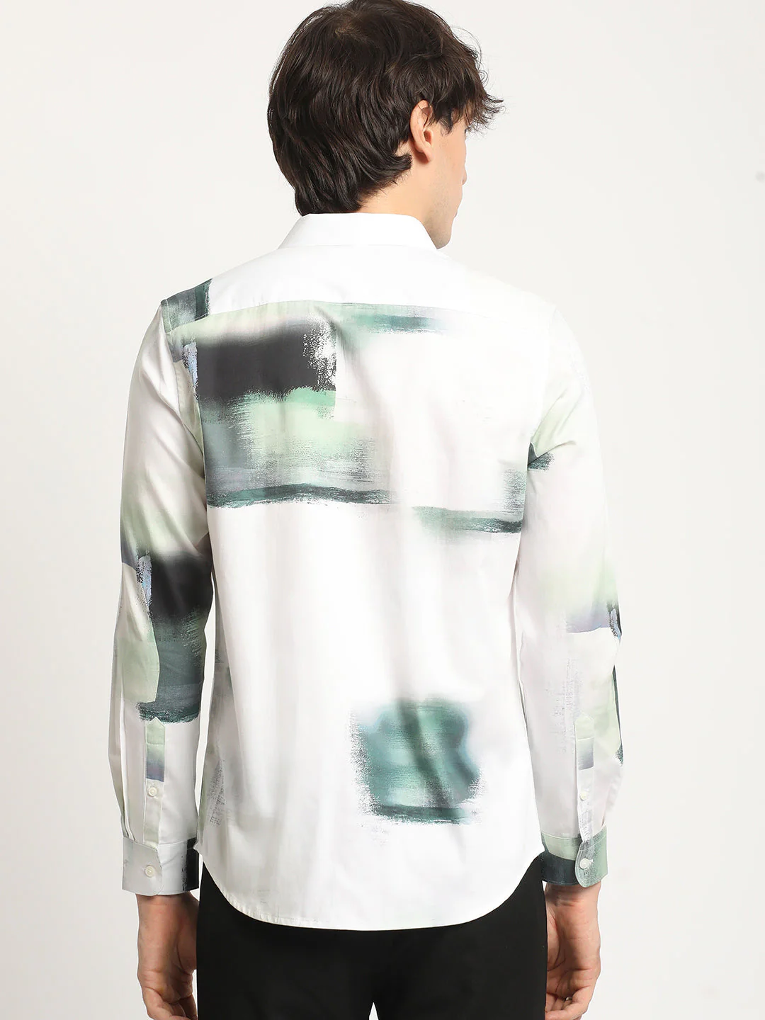 Men  White Casual Shirt - Image 4