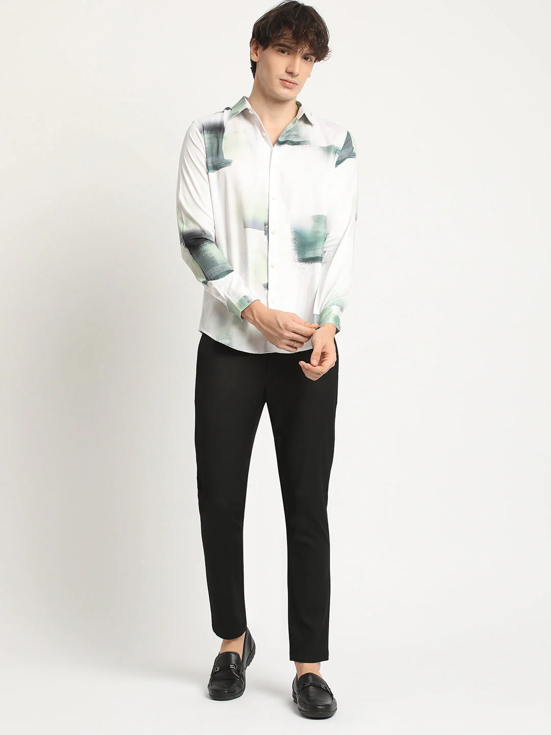 Men  White Casual Shirt - Image 5
