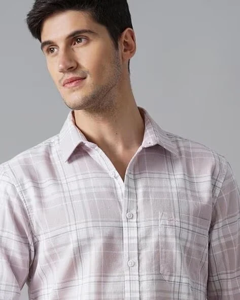 Men White Checked Slim Fit Shirt - Image 3