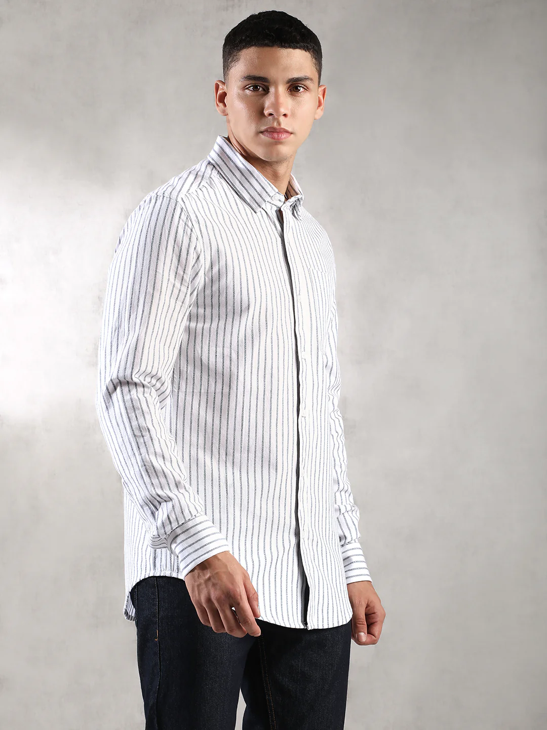 Men White Comfort Fit Shirt - Image 4