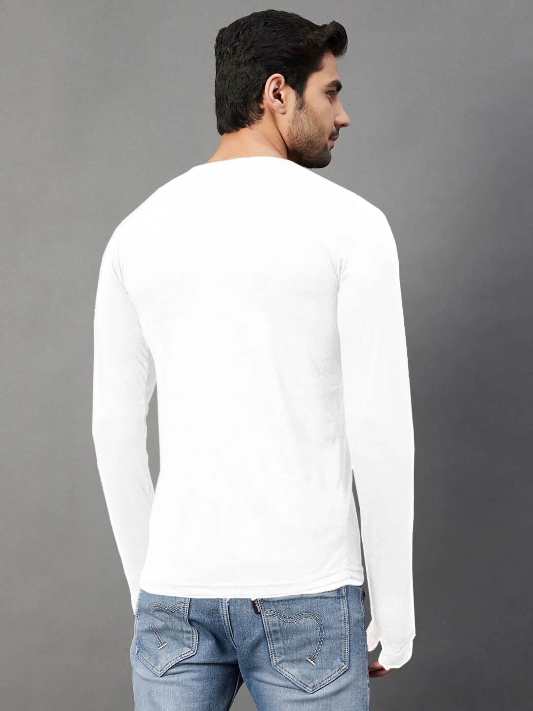 Men White Cotton Jersy T-Shirt - Image 5