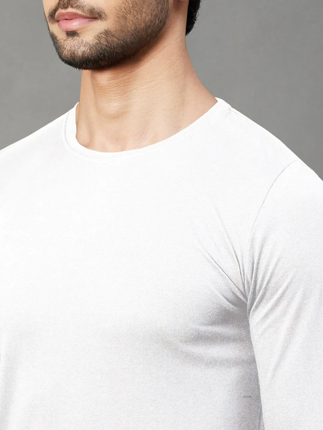 Men White Cotton Jersy T-Shirt - Image 6