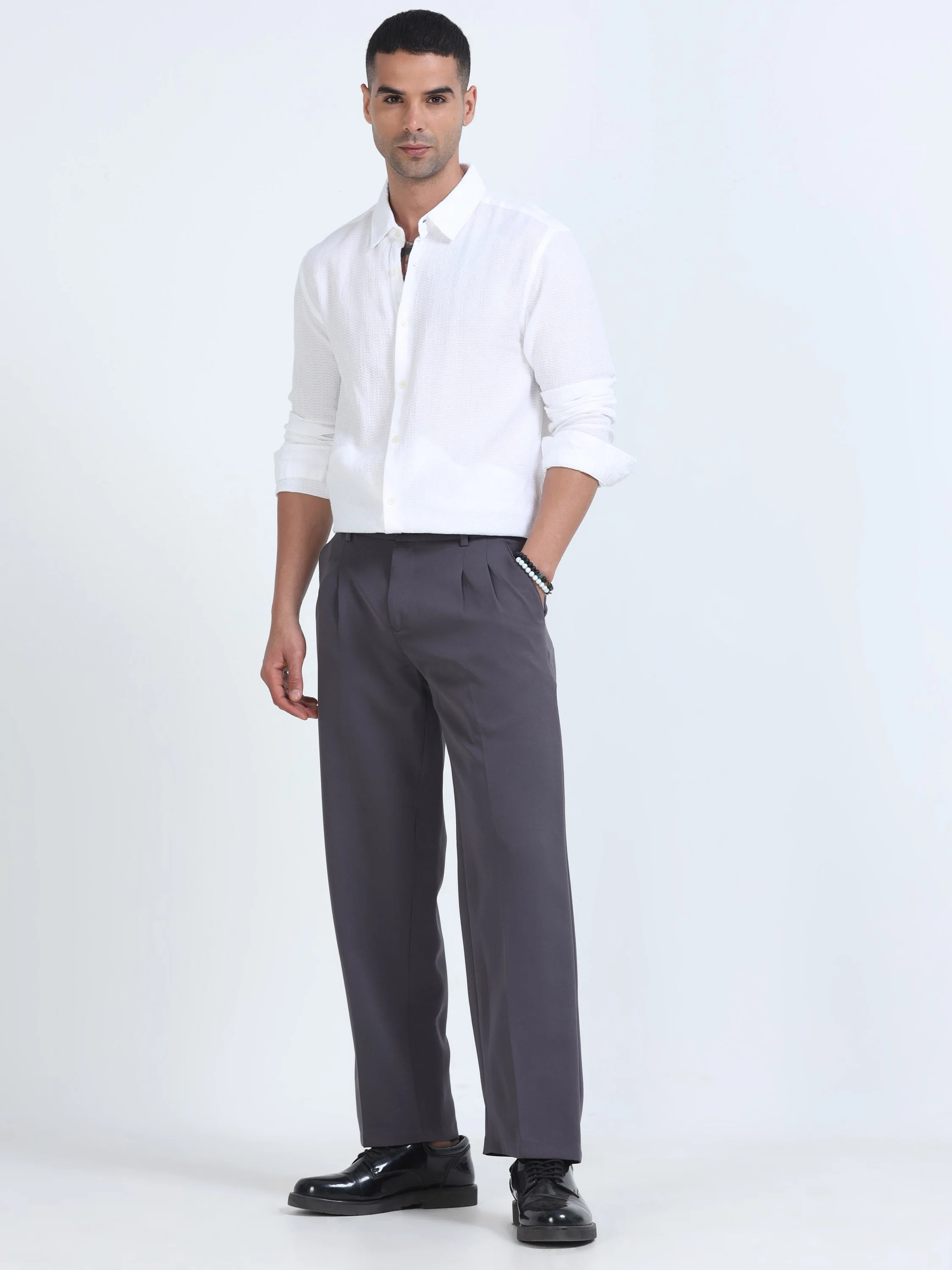 Men White Cotton Regular Fit Shirt - Image 6
