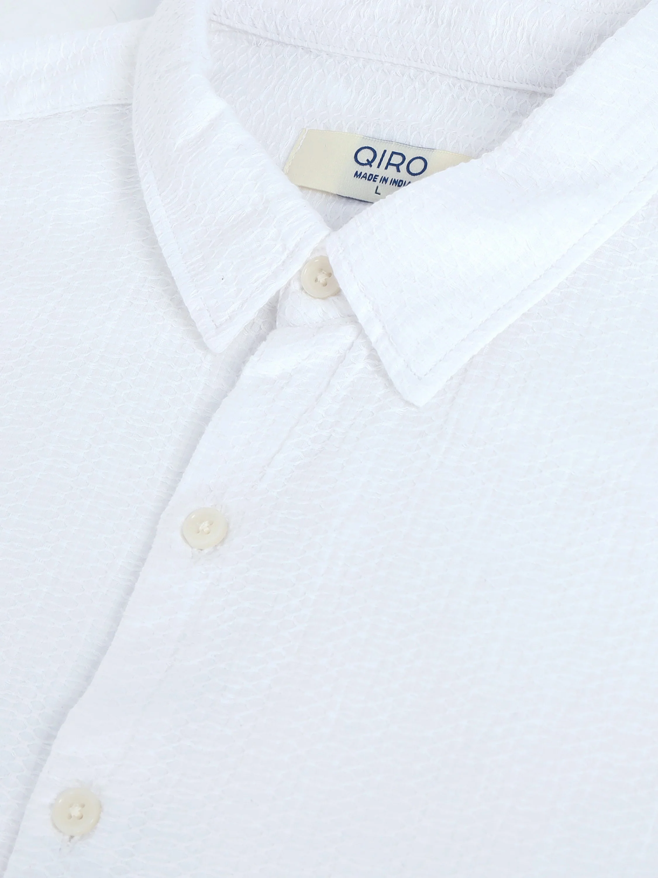 Men White Cotton Regular Fit Shirt - Image 7