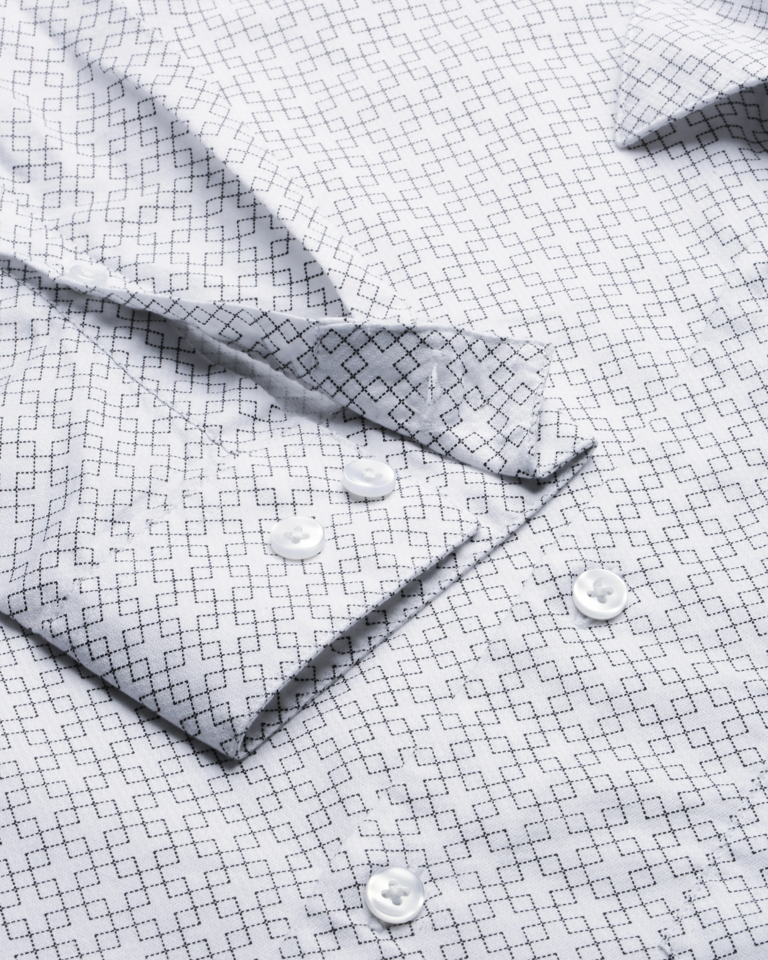 Men White Cotton Slim Shirt - Image 3