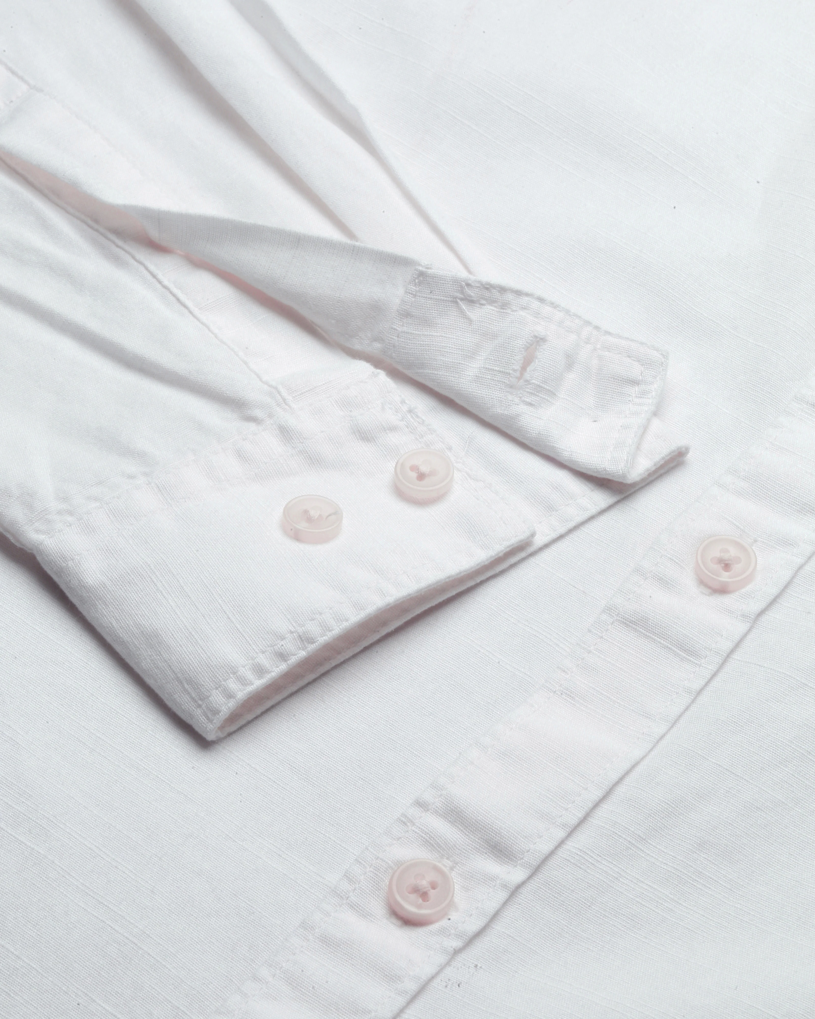 Men White Cotton Slim Shirt - Image 4