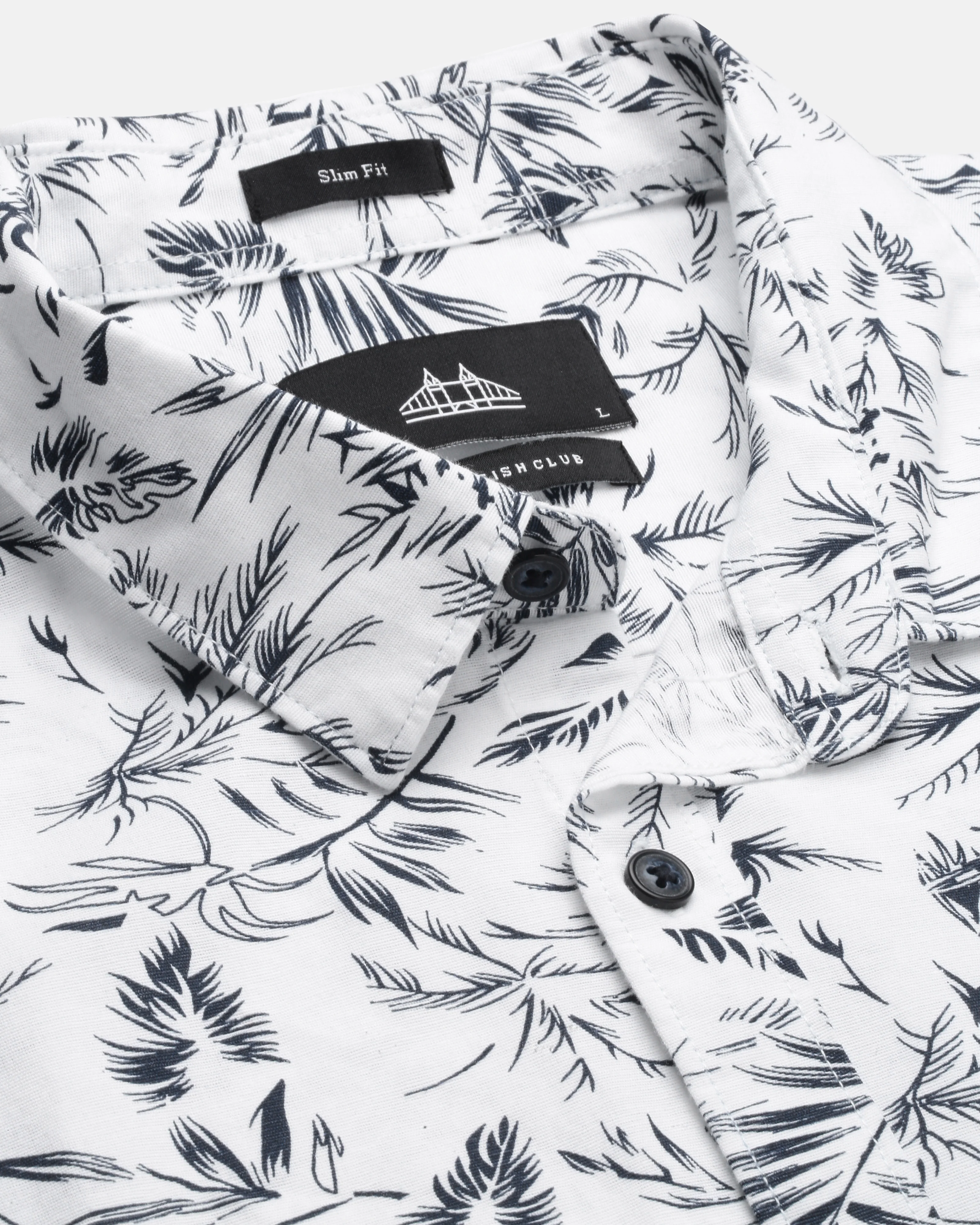 Men White Cotton Slim Shirt - Image 4