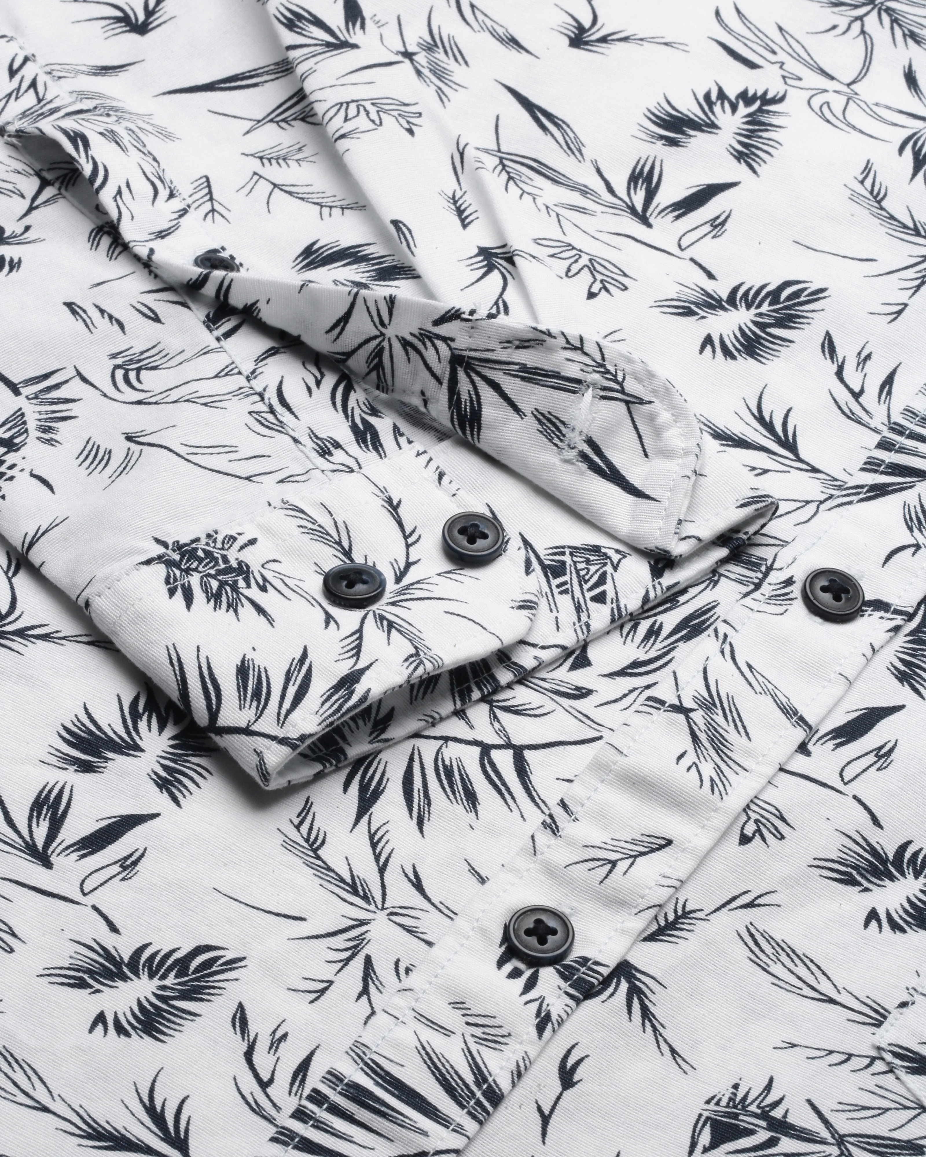 Men White Cotton Slim Shirt - Image 5