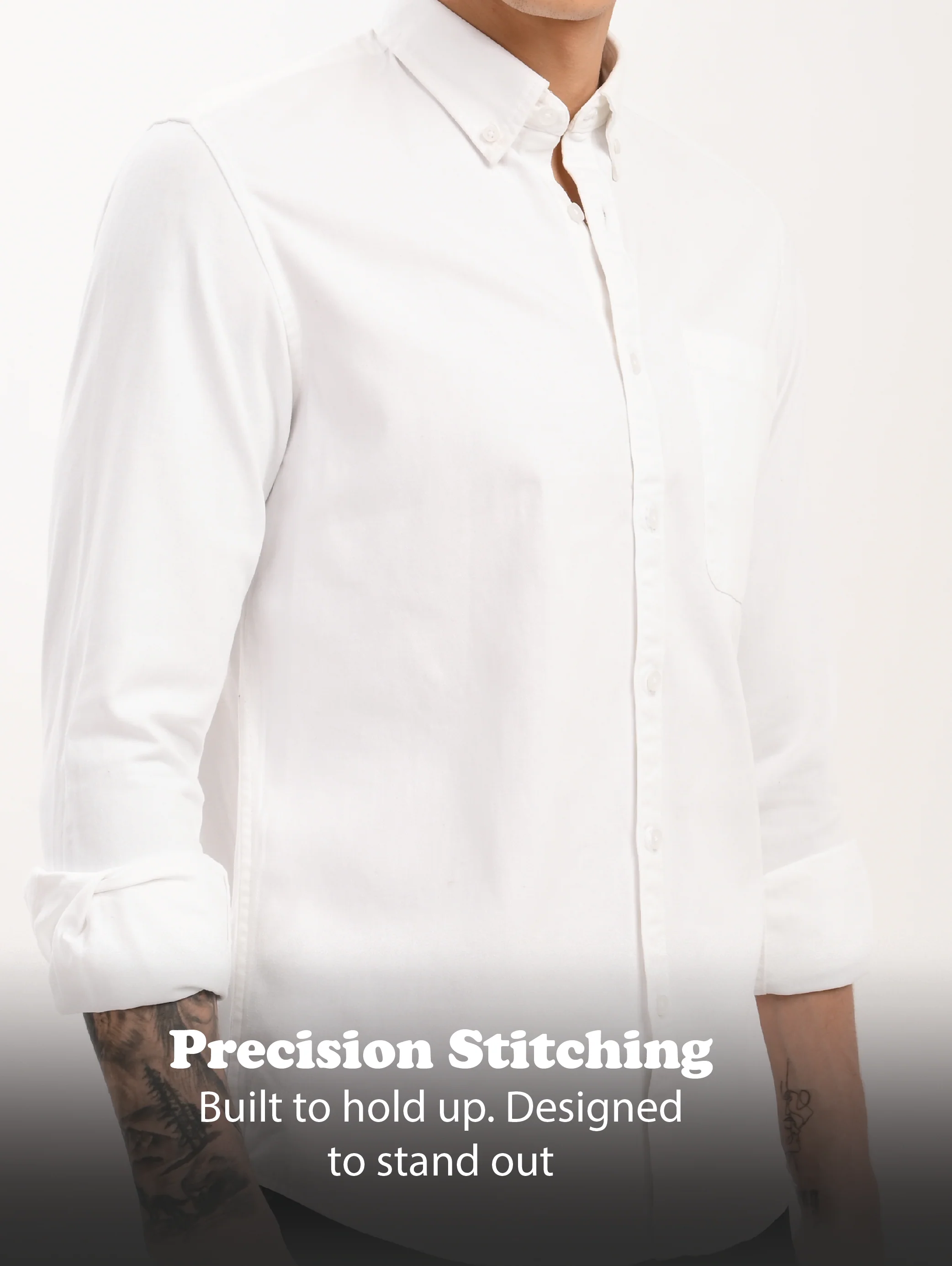 Men White Everyday Essential Solid Shirt - Image 12