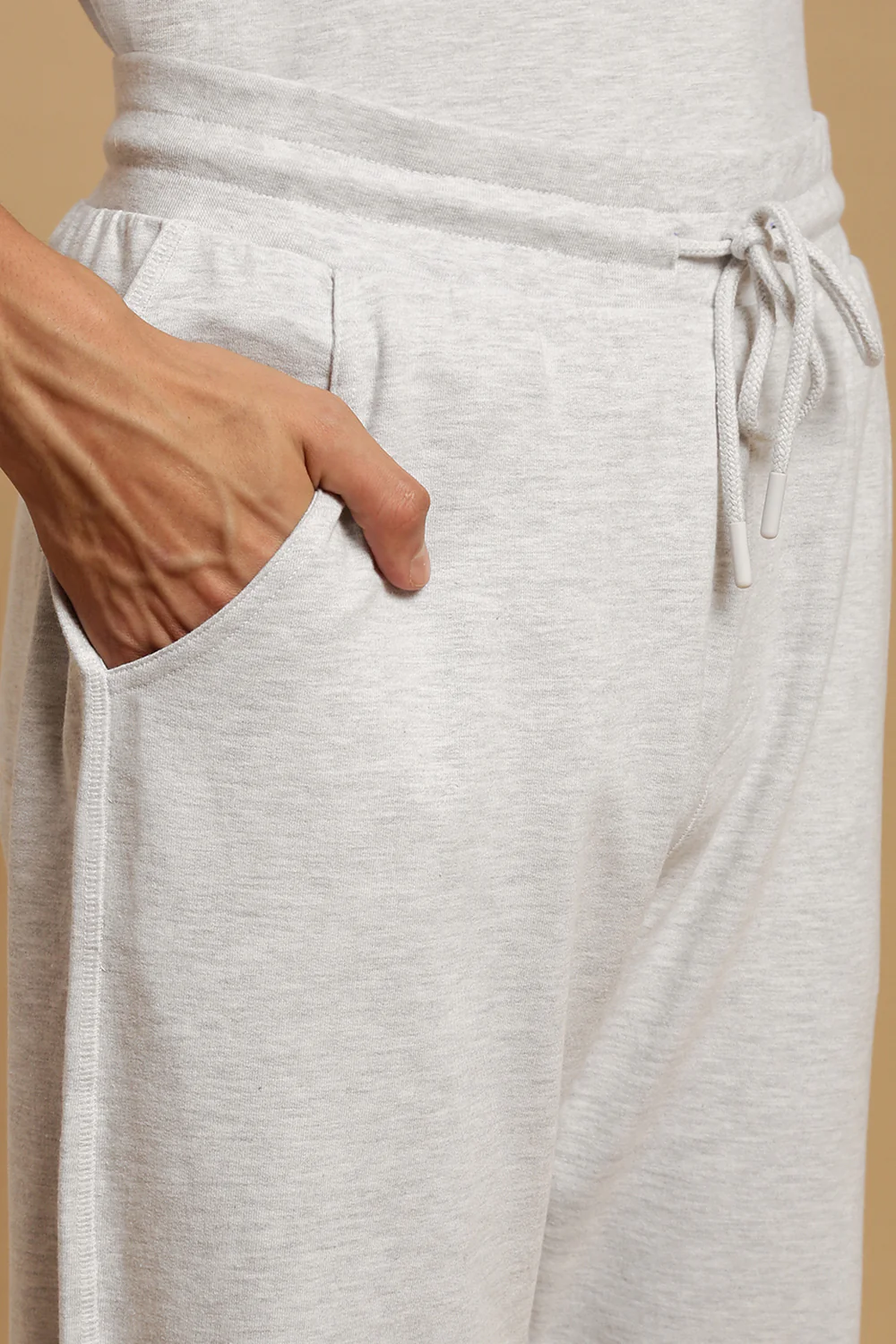 Men White French Terry Jogger - Image 4