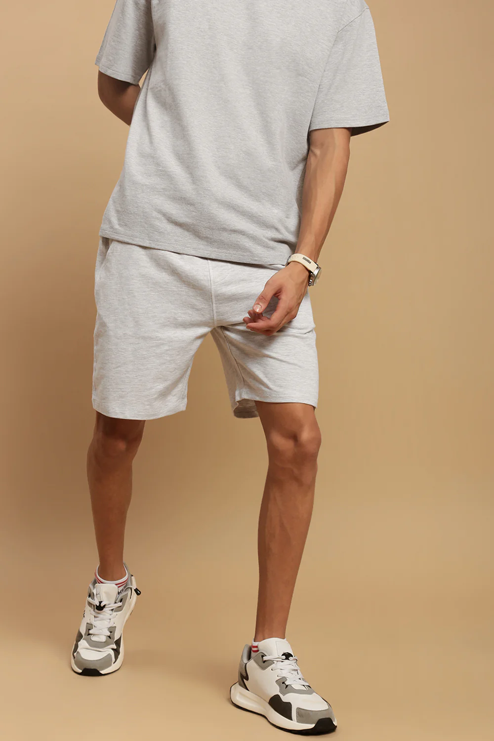 Men White French Terry Short - Image 2
