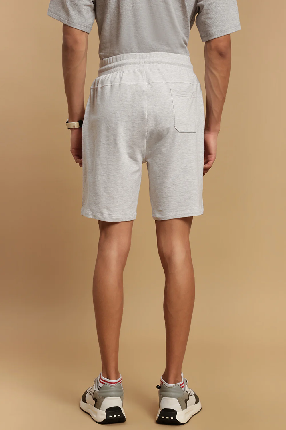 Men White French Terry Short - Image 3