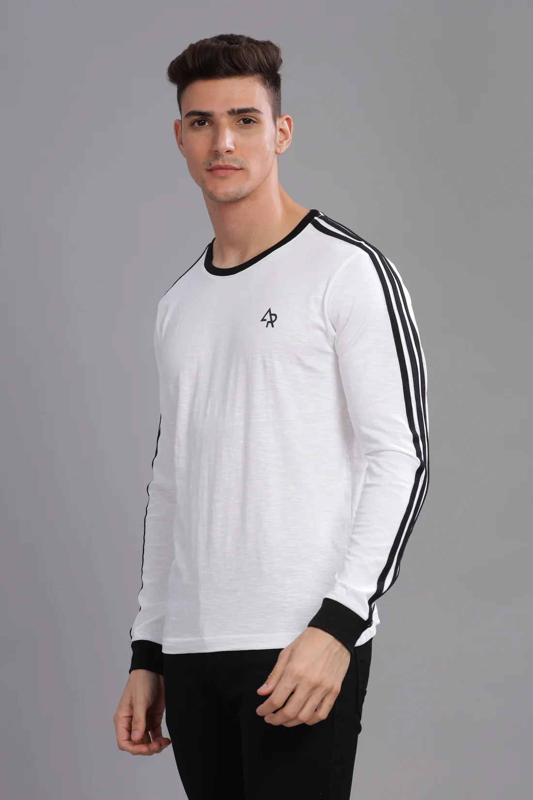 Men White Full Sleeve T-Shirt - Image 5