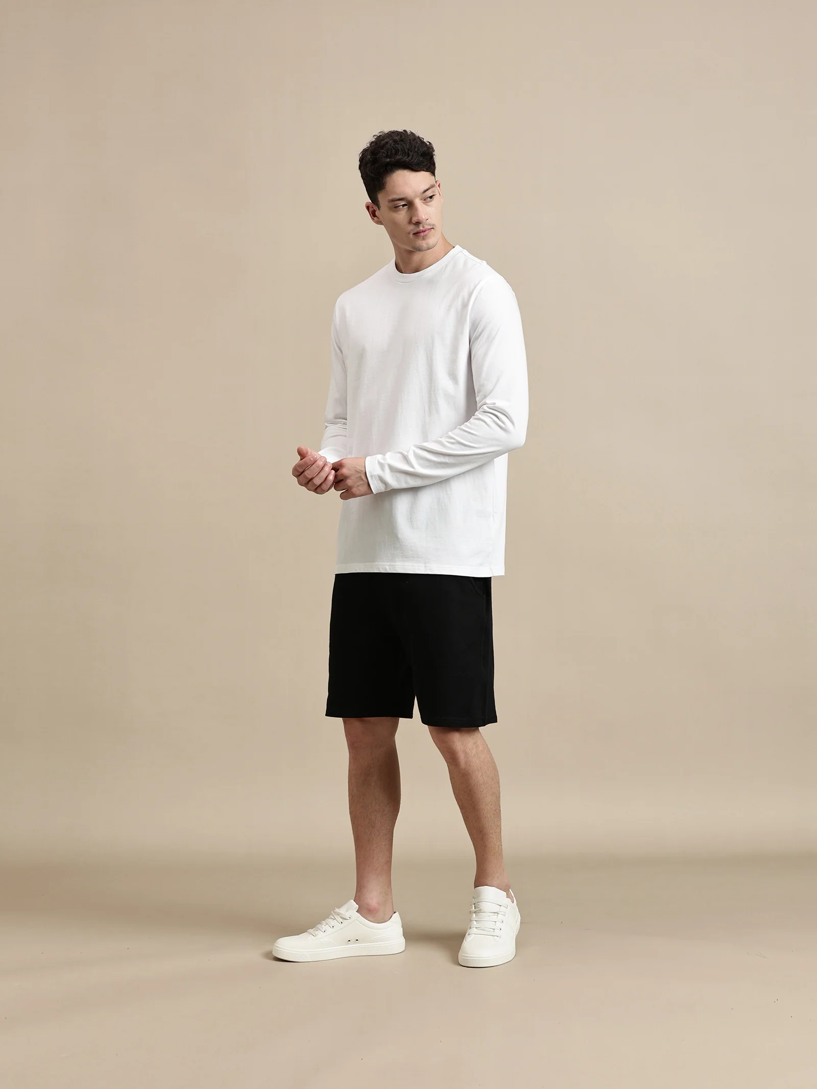 Men White Full Sleeve T-Shirt - Image 2