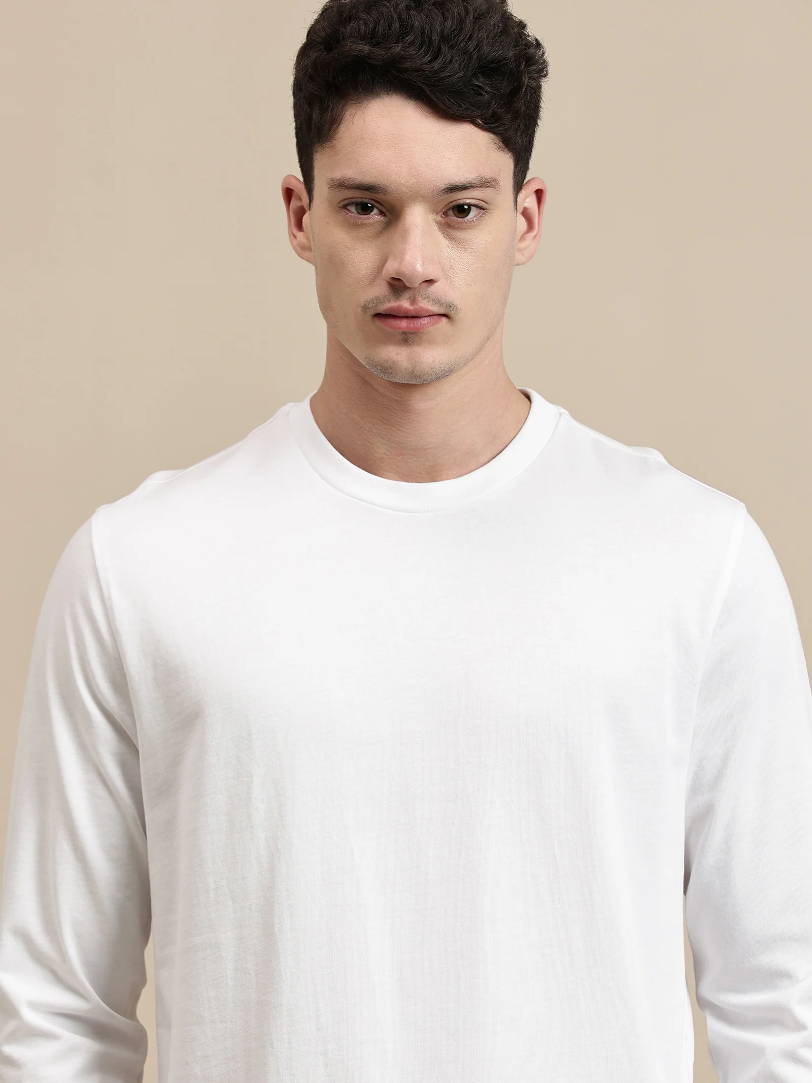 Men White Full Sleeve T-Shirt - Image 5