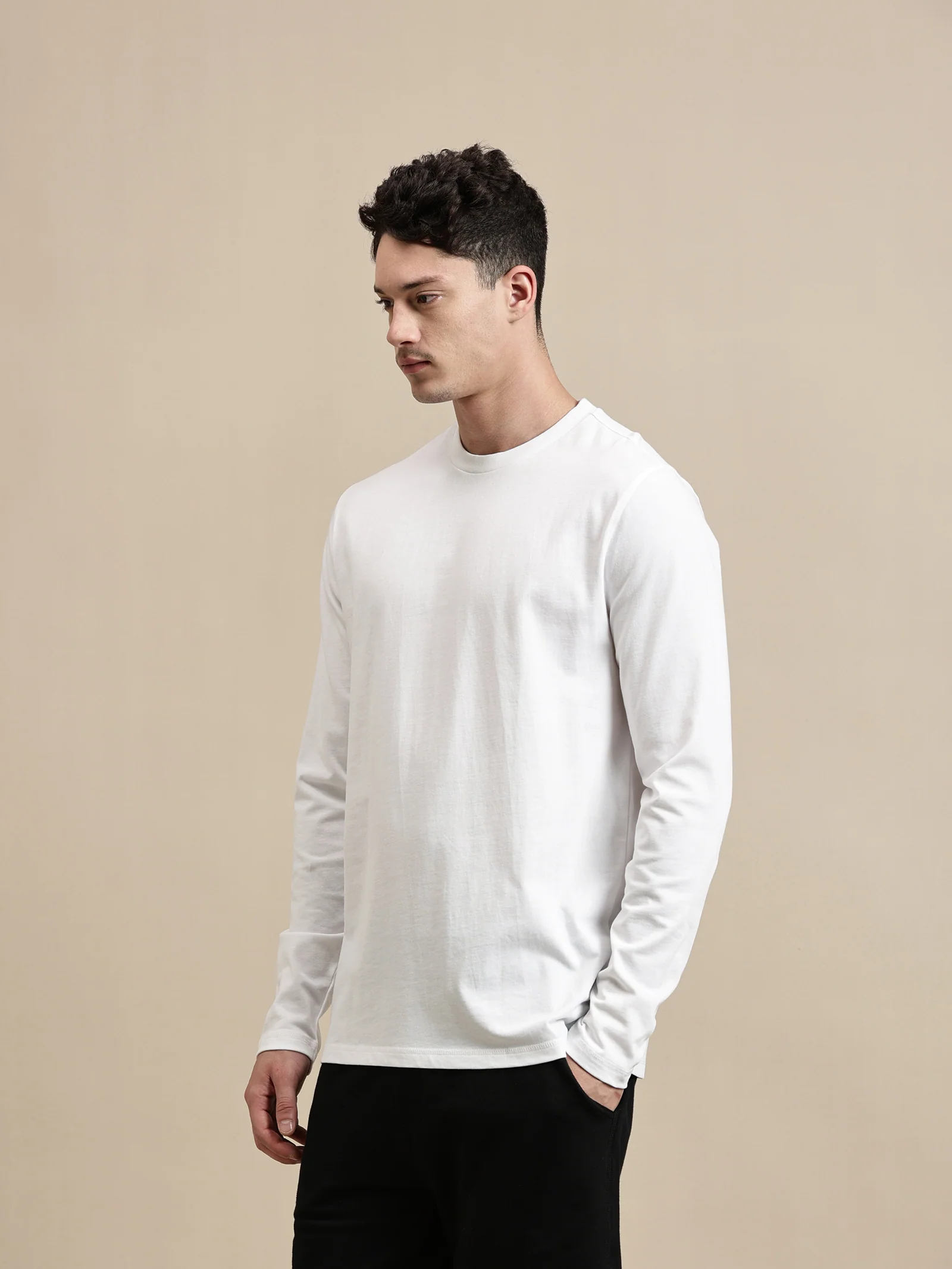 Men White Full Sleeve T-Shirt - Image 6