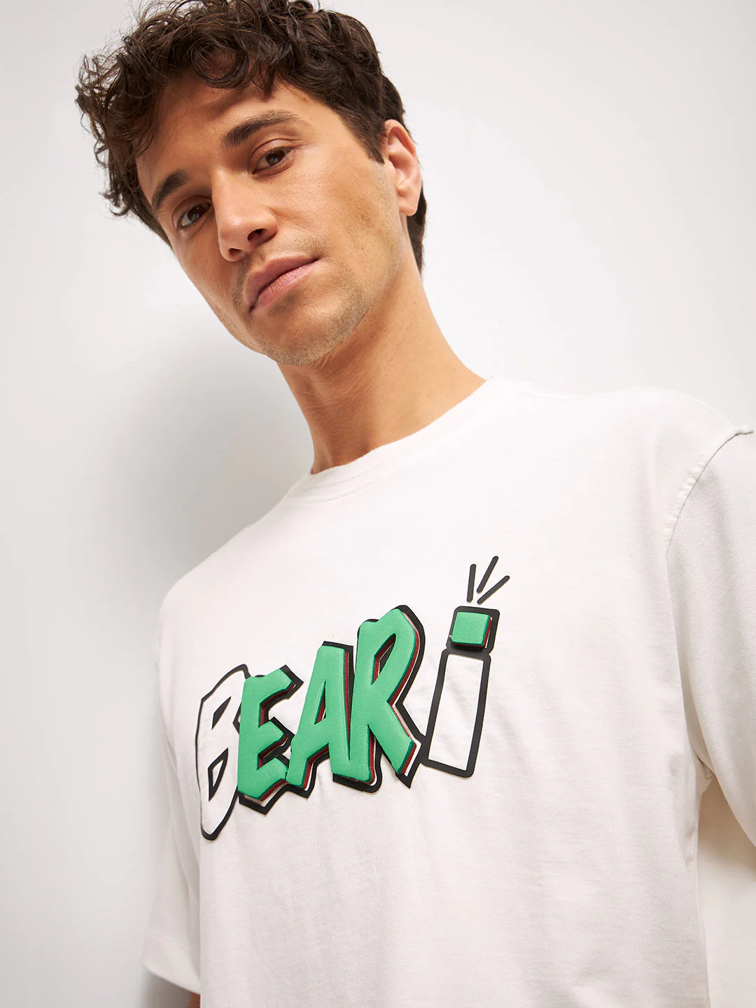 Men White Graphic Print Crew Neck T-Shirt - Image 5
