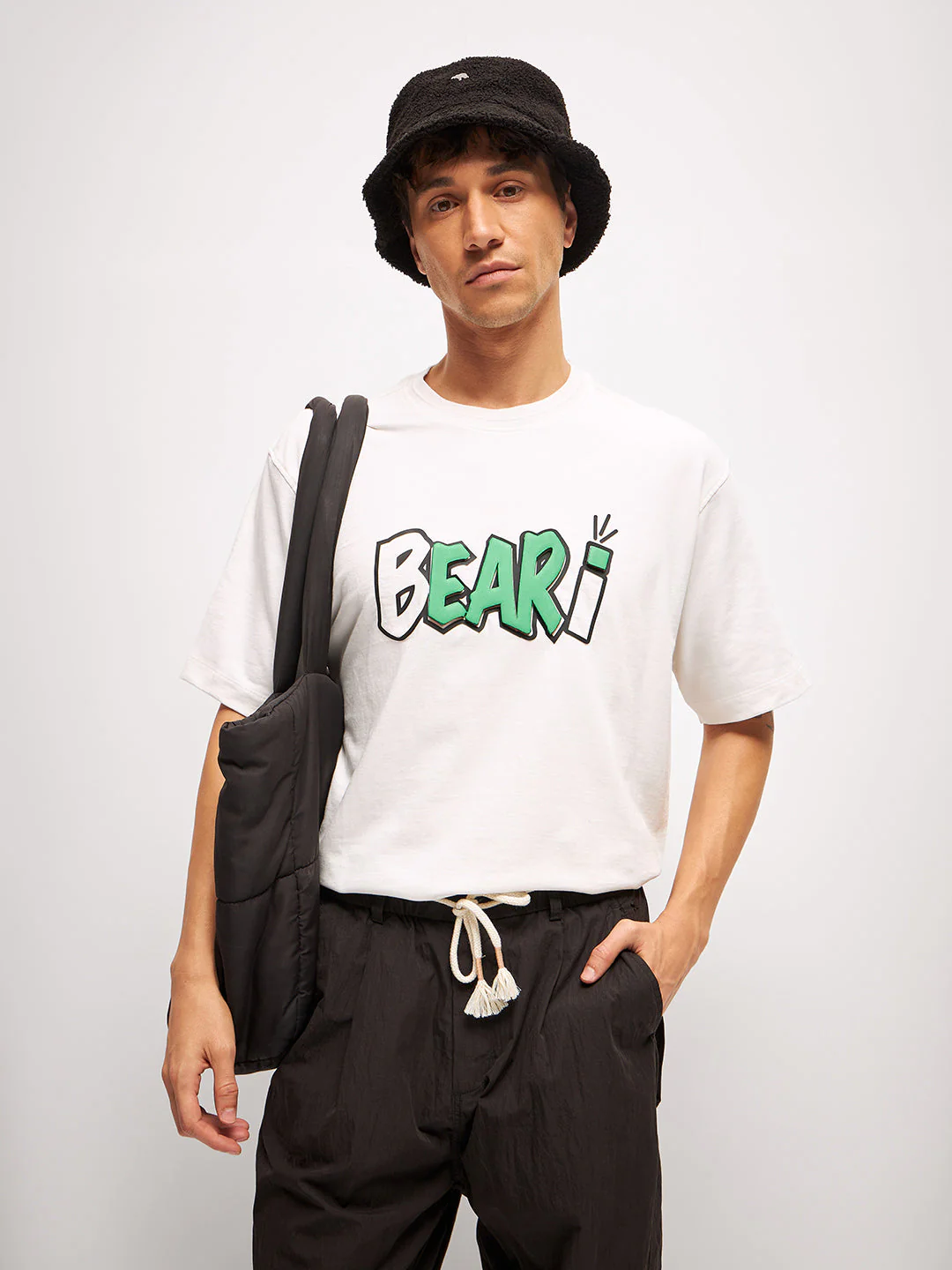 Men White Graphic Print Crew Neck T-Shirt - Image 6