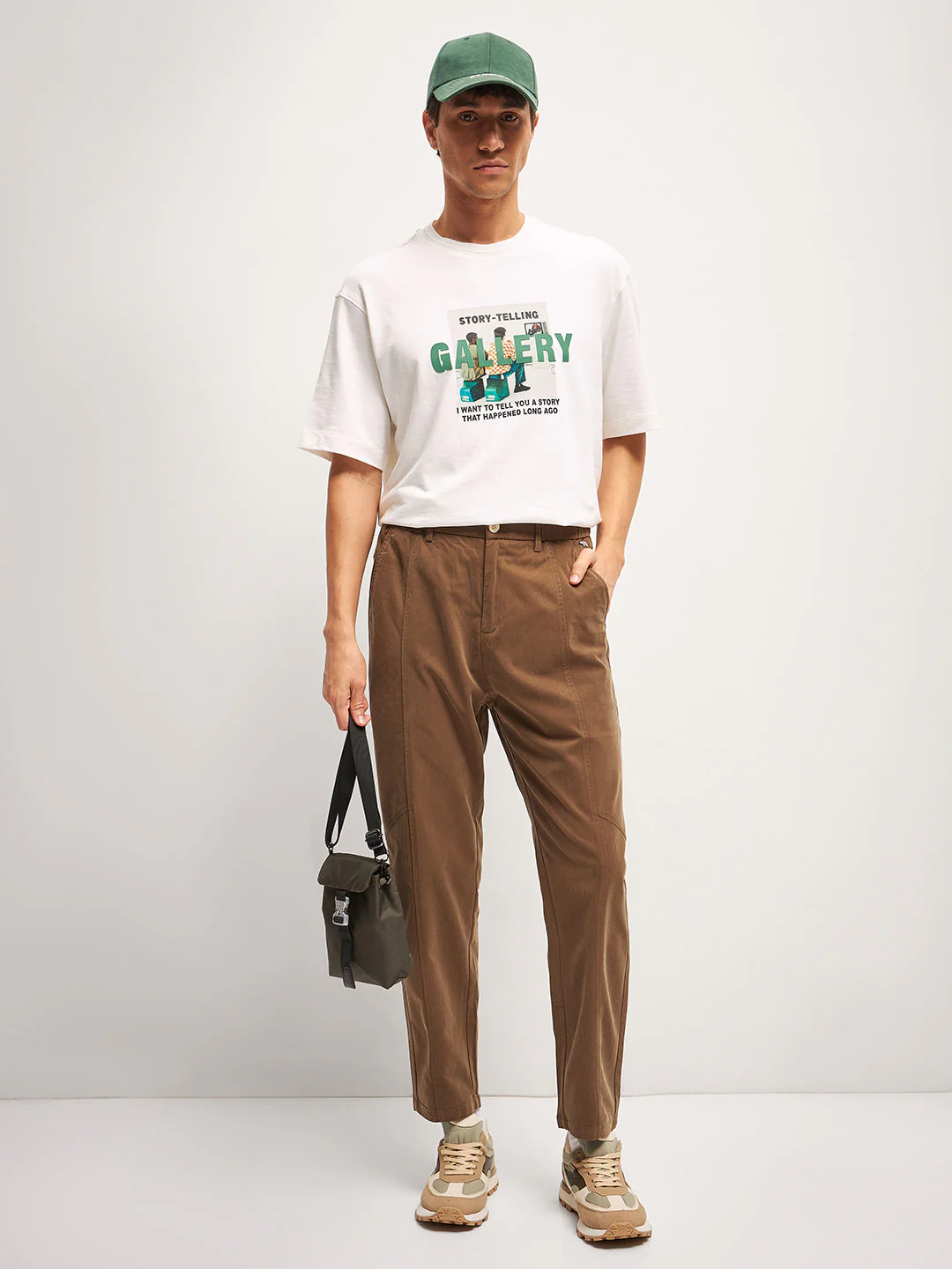 Men White Graphic Print Crew Neck T-Shirt - Image 4