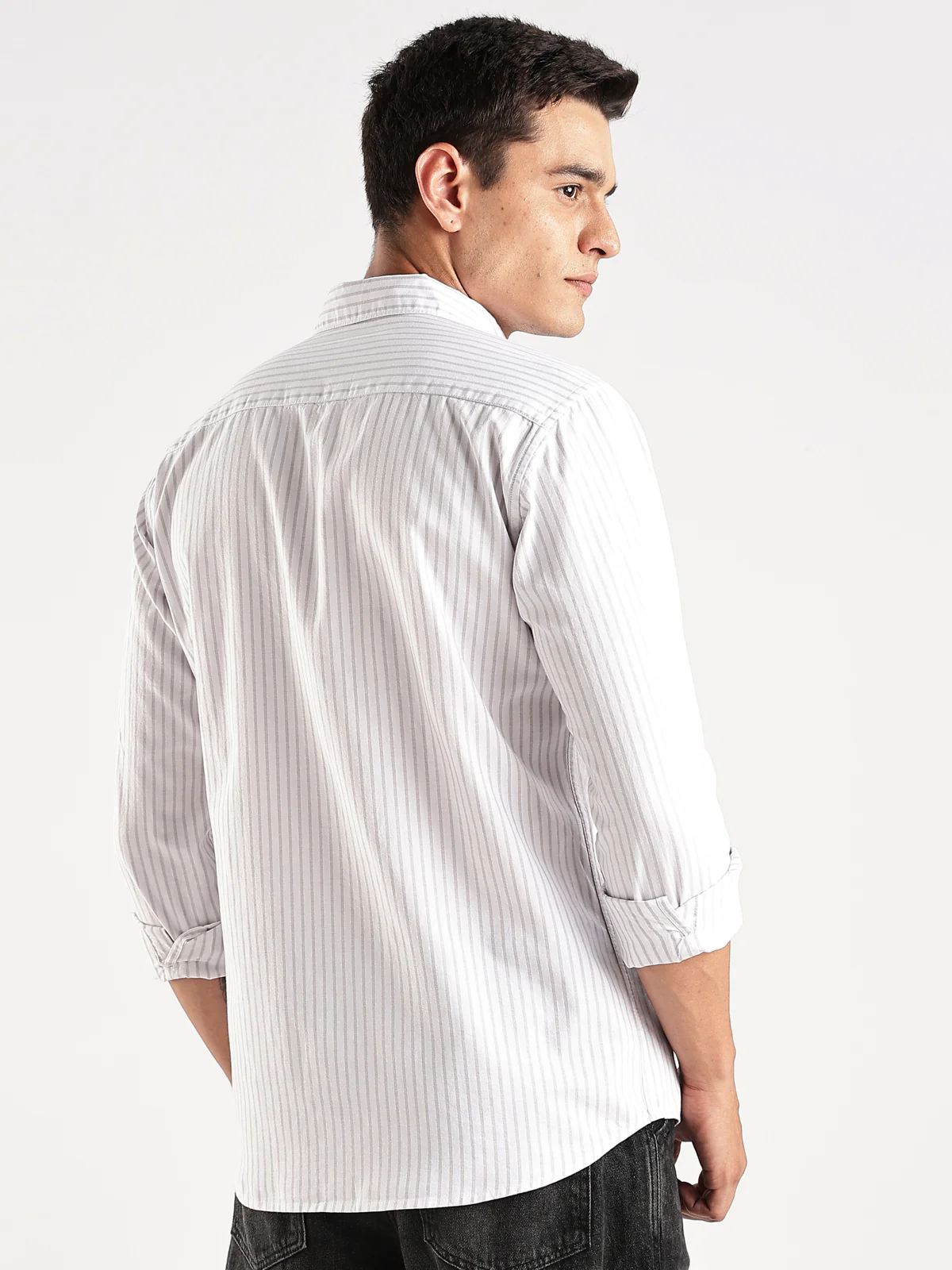 Men White Casual Shirt - Image 3