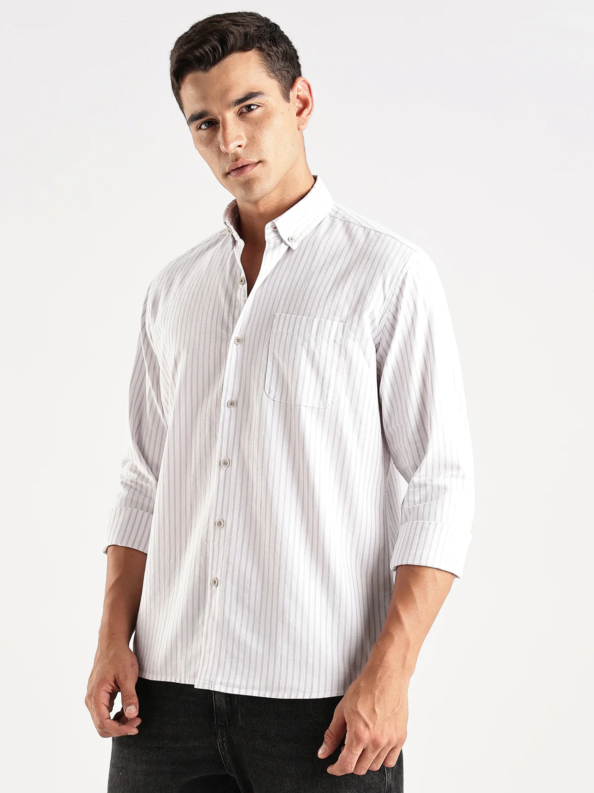 Men White Casual Shirt - Image 4