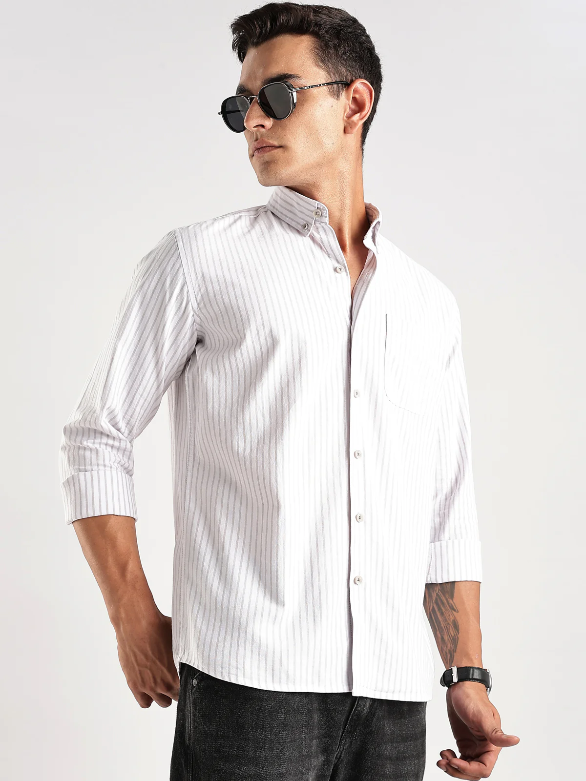 Men White Casual Shirt - Image 6