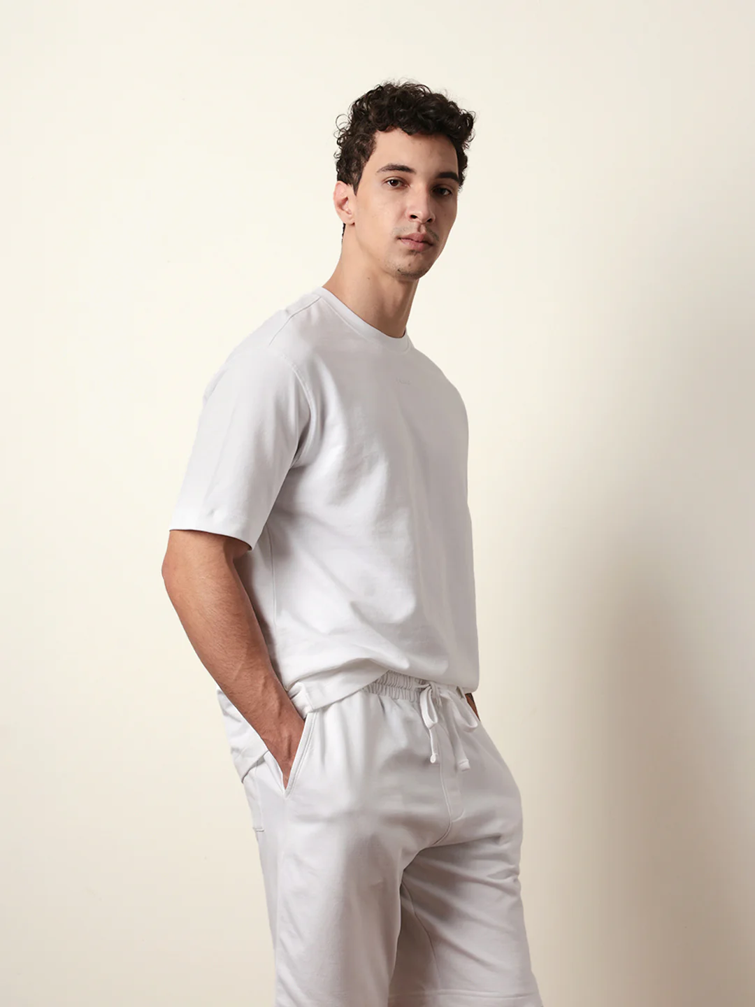 Men White Half Sleeve Oversize T-Shirt - Image 5