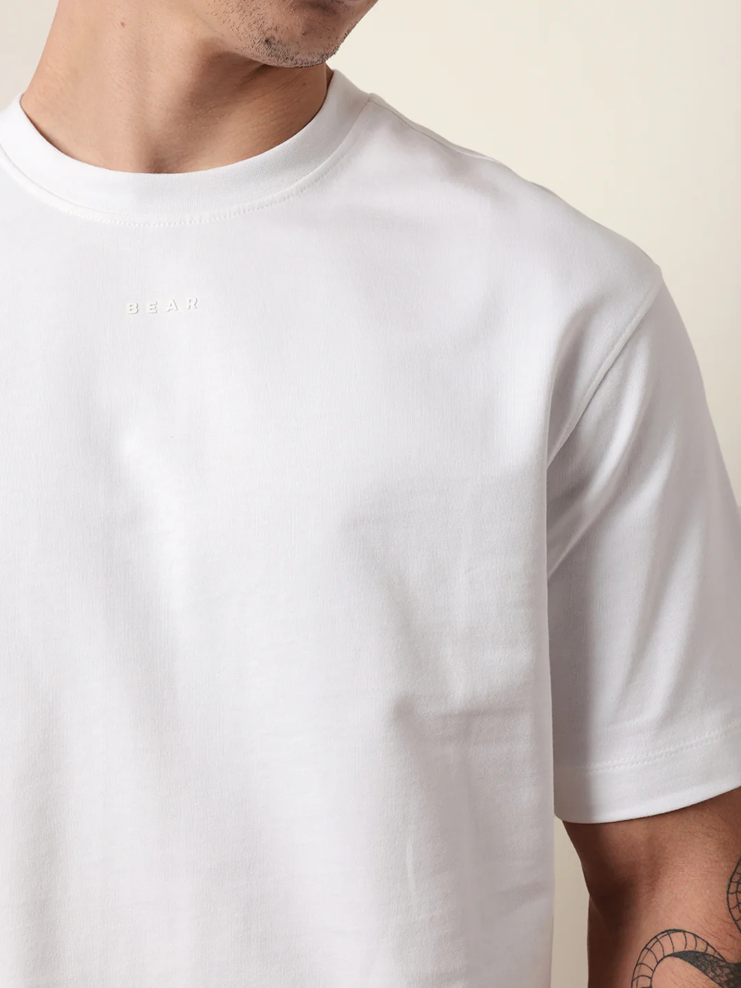 Men White Half Sleeve Oversize T-Shirt - Image 6