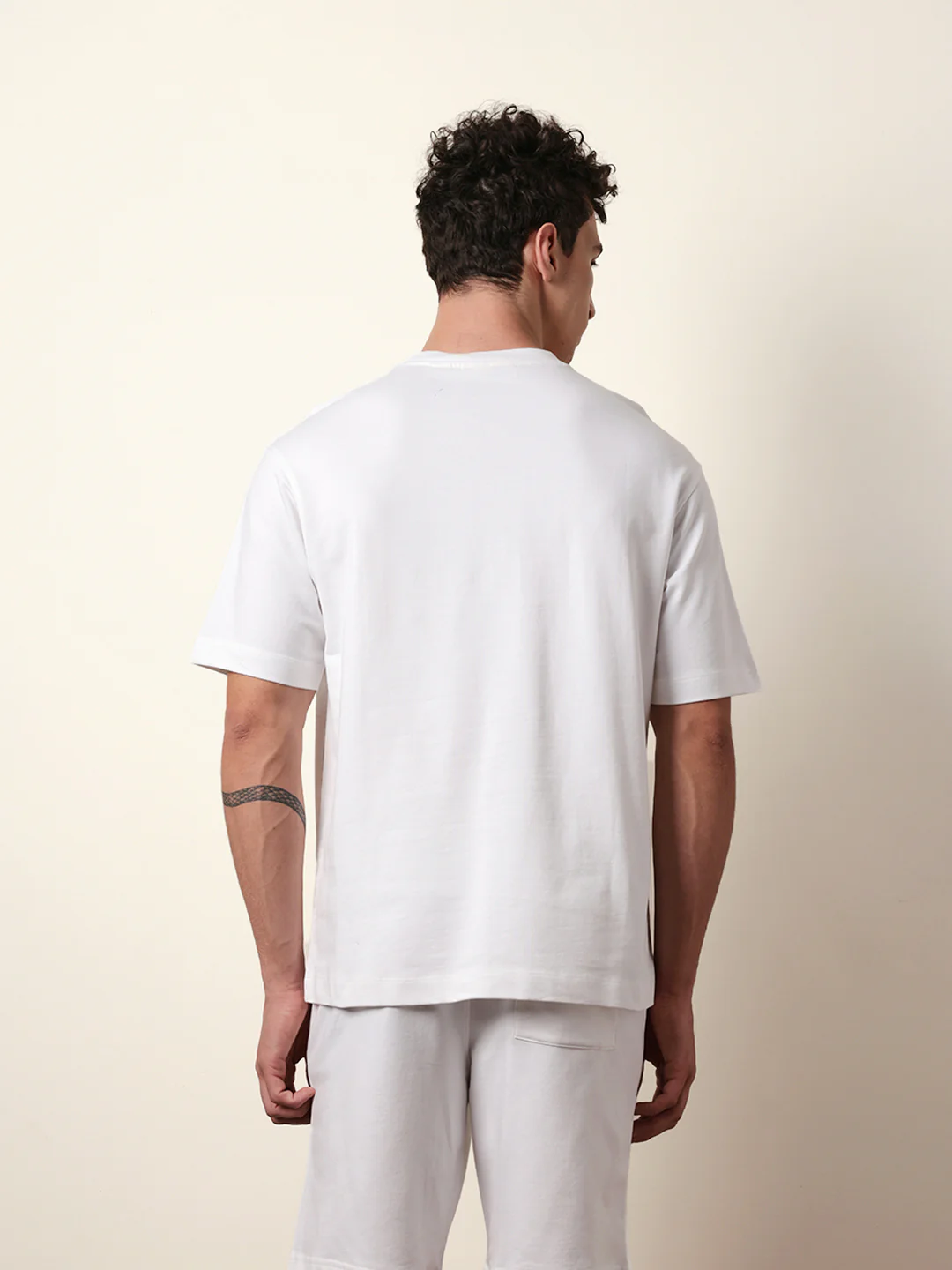 Men White Half Sleeve Oversize T-Shirt - Image 7
