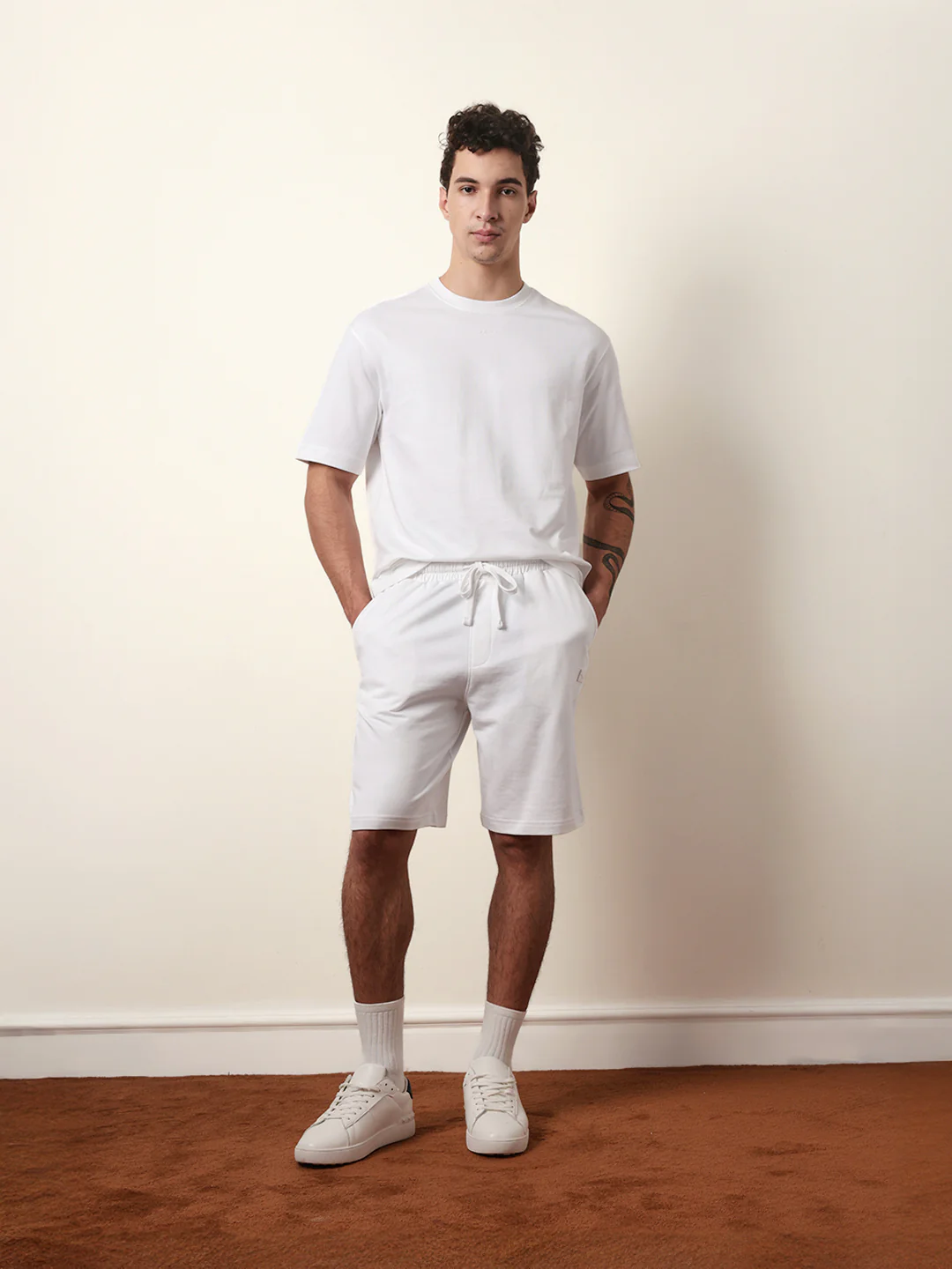 Men White Half Sleeve Oversize T-Shirt - Image 8