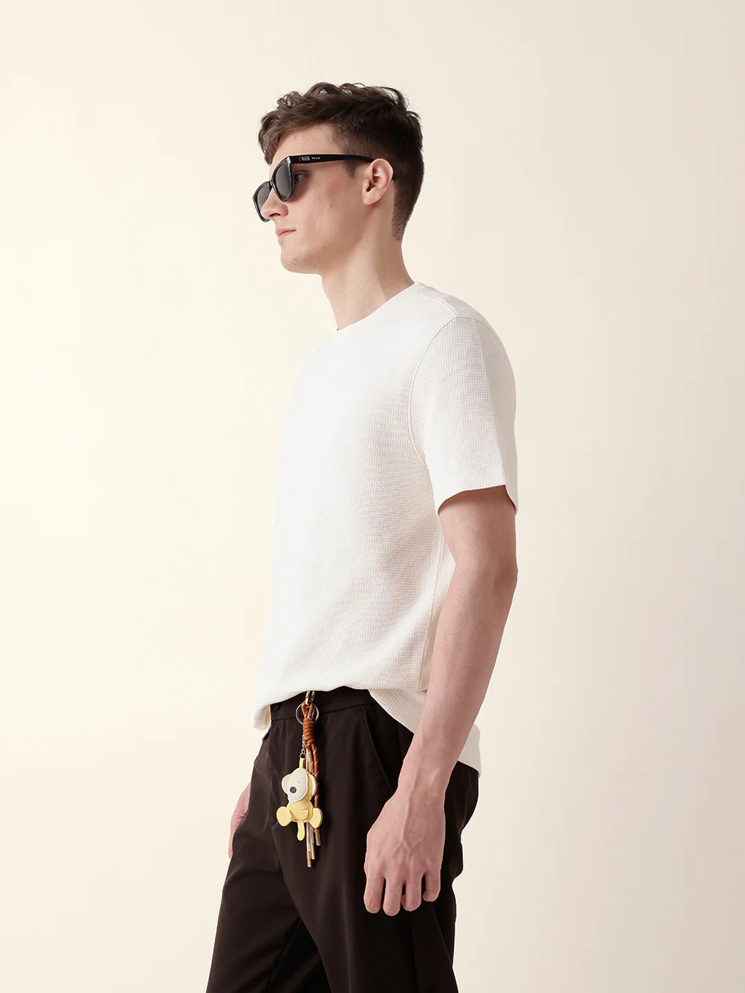 Men White Half Sleeve Regular T-Shirt - Image 4