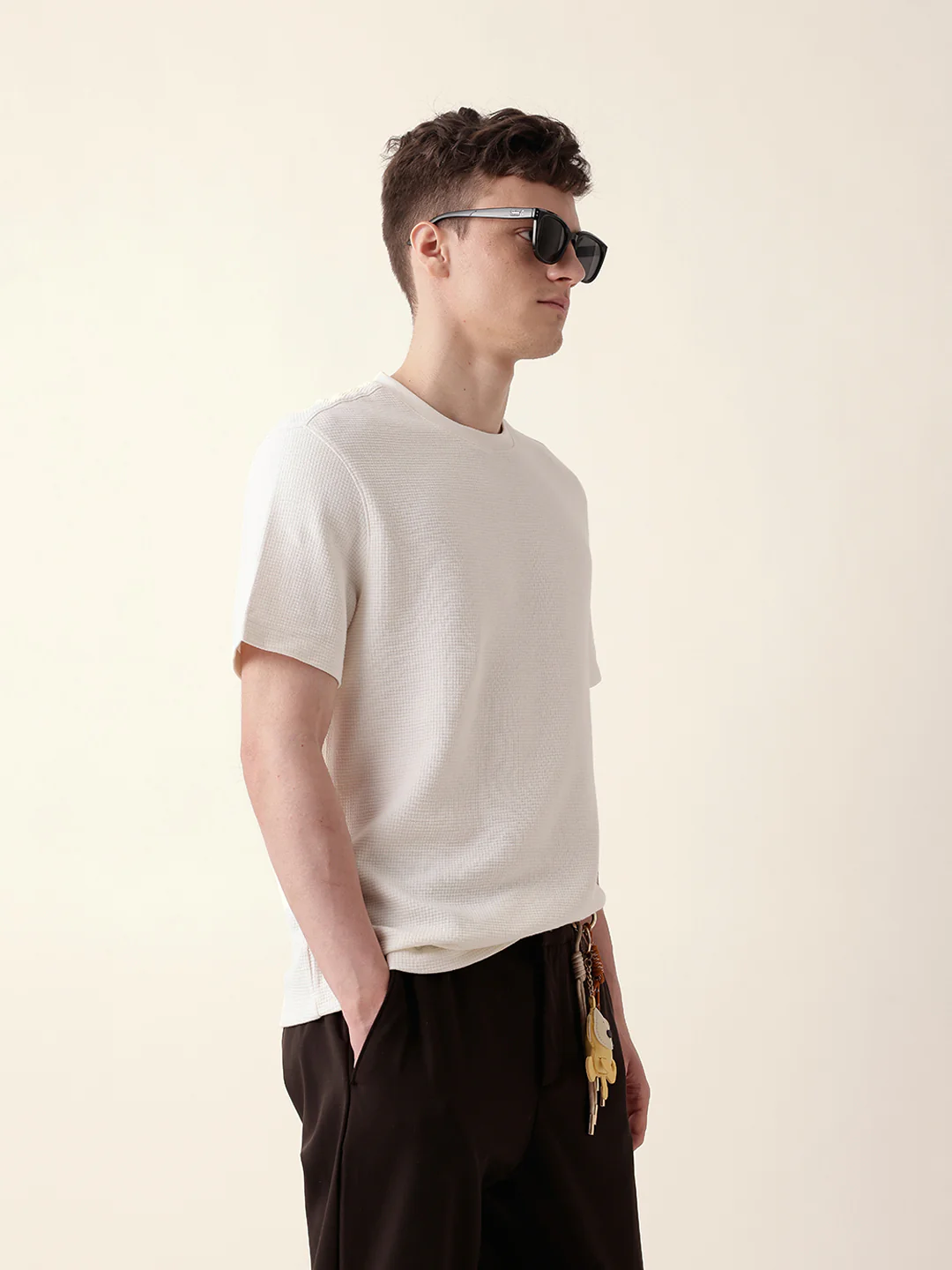 Men White Half Sleeve Regular T-Shirt - Image 5