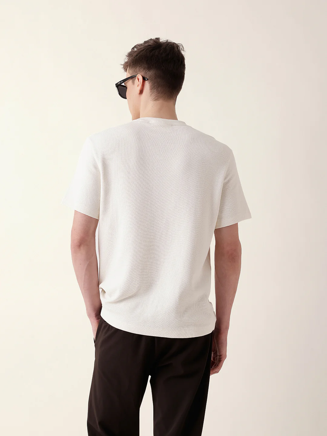 Men White Half Sleeve Regular T-Shirt - Image 7