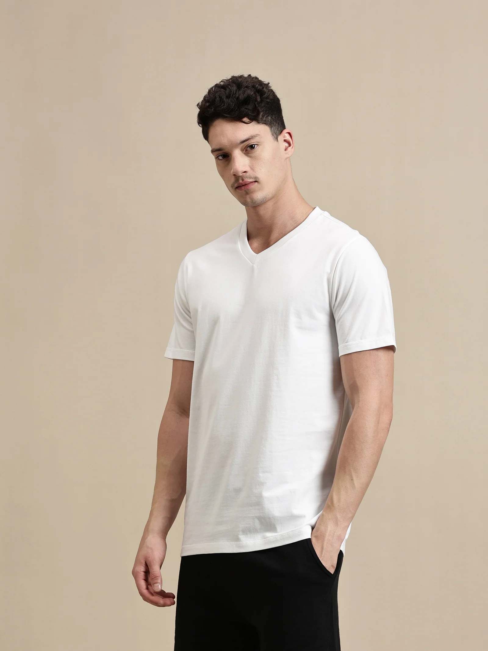 Men White Half Sleeve T-Shirt - Image 5