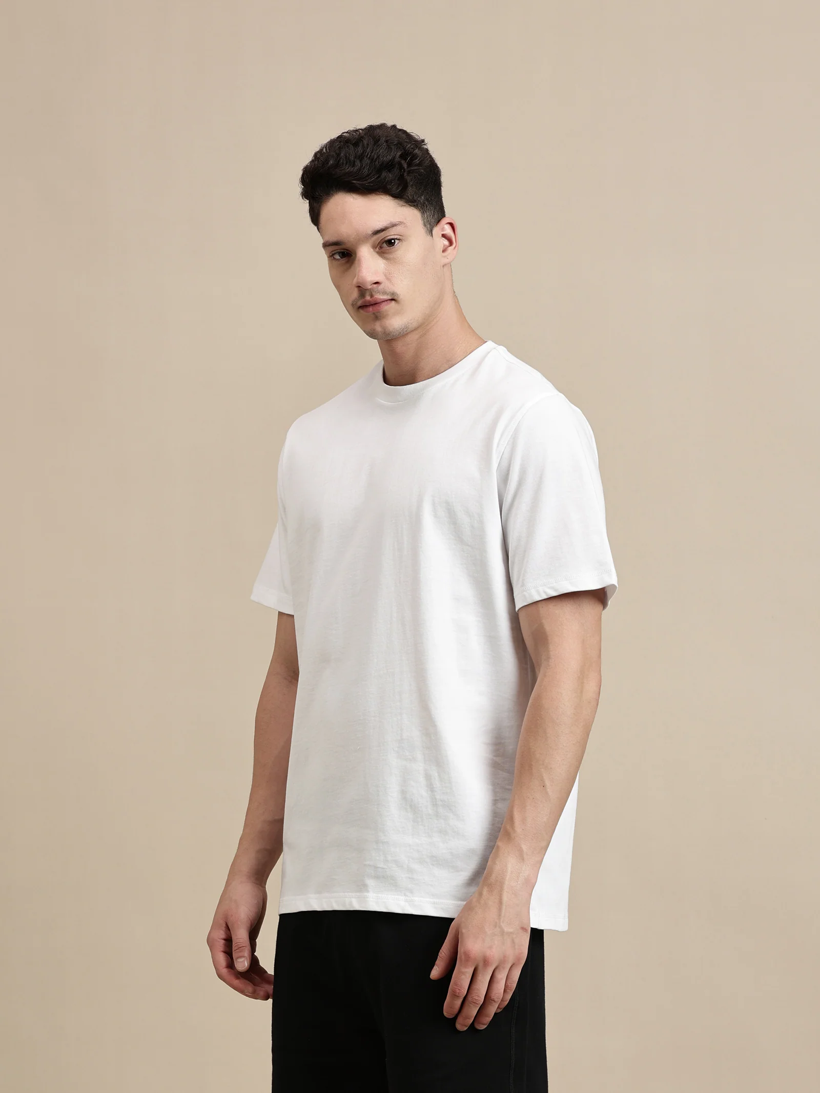Men White Half Sleeve T-Shirt - Image 6