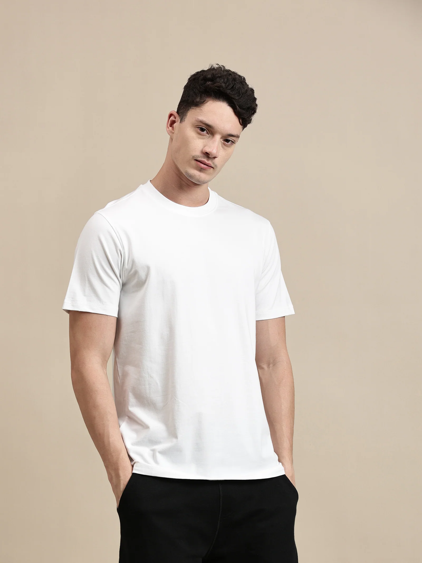 Men White Half Sleeve T-Shirt - Image 6