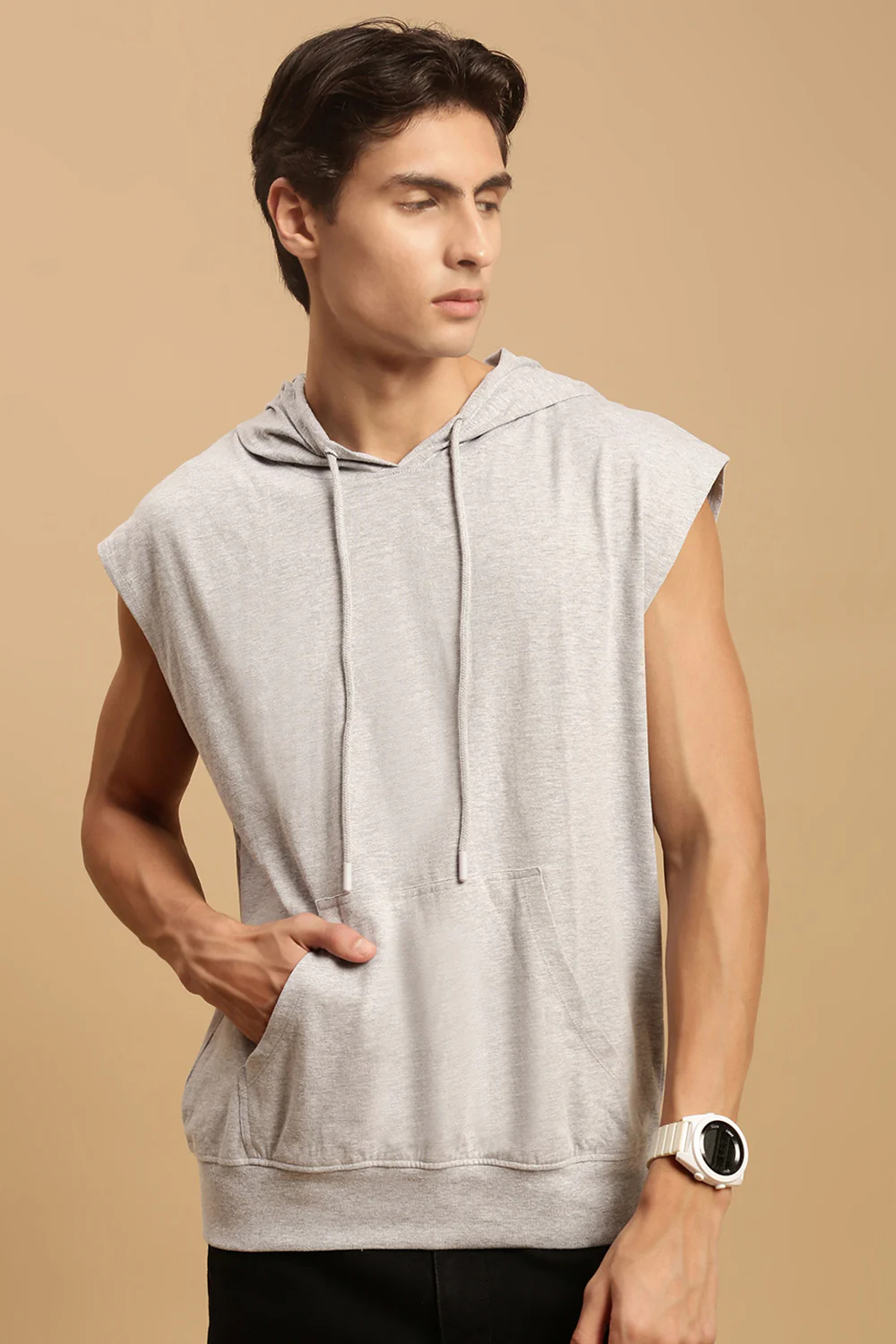 Men Sleeveless Hoodie T-Shirt - Image 2