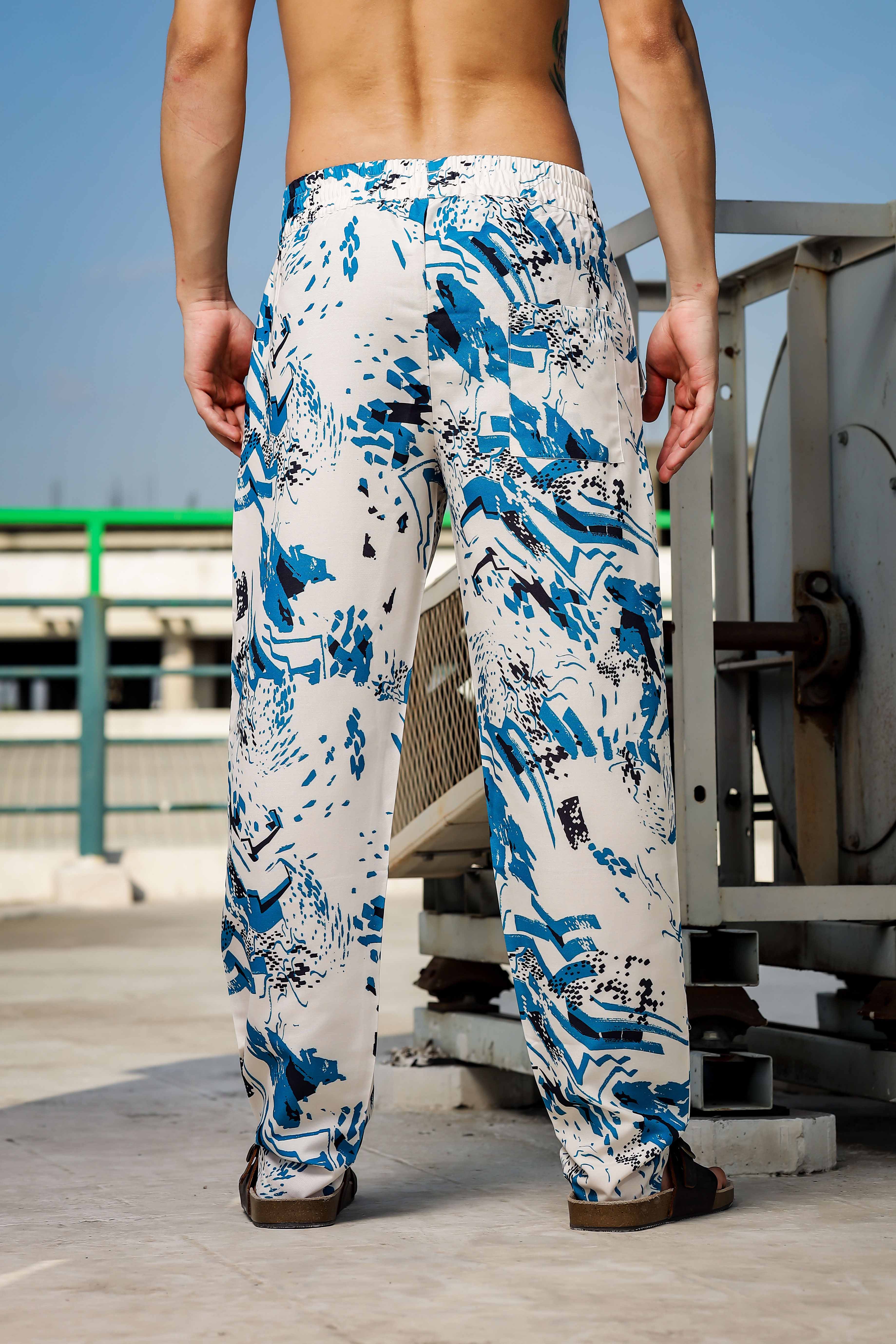 Men White Lounge Pant - Image 3