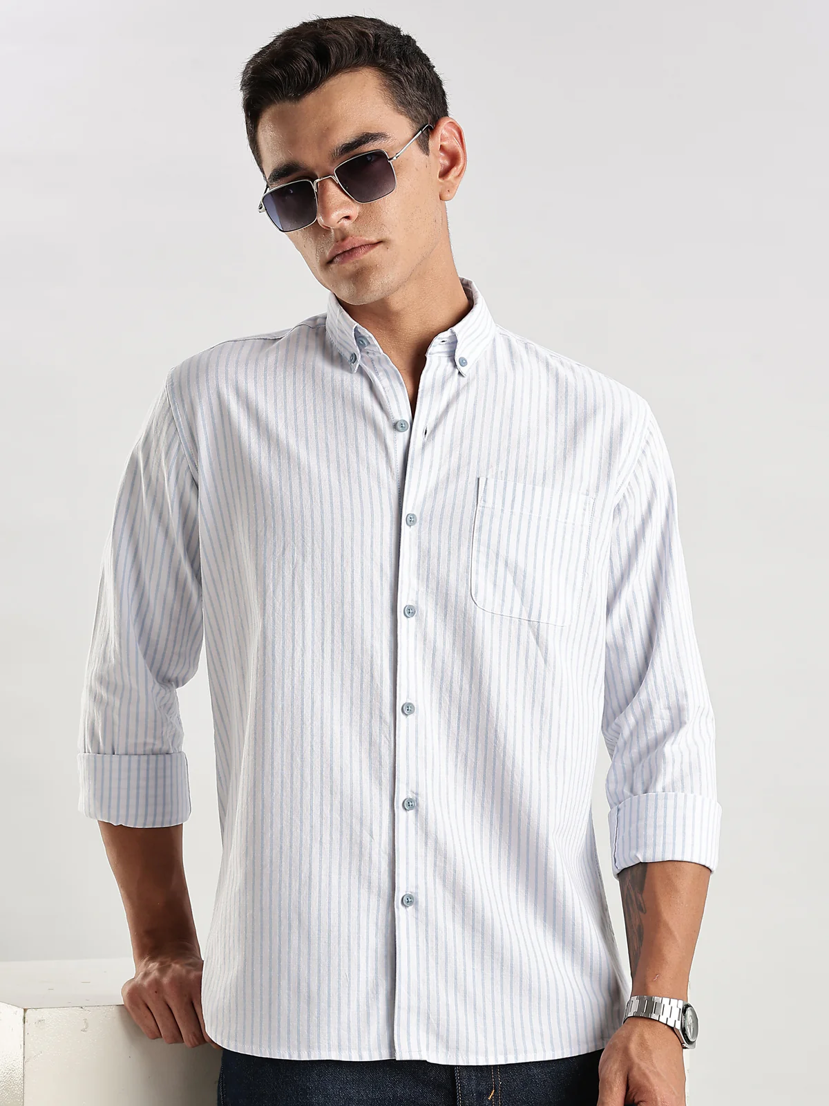 Men White Casual Shirt - Image 6