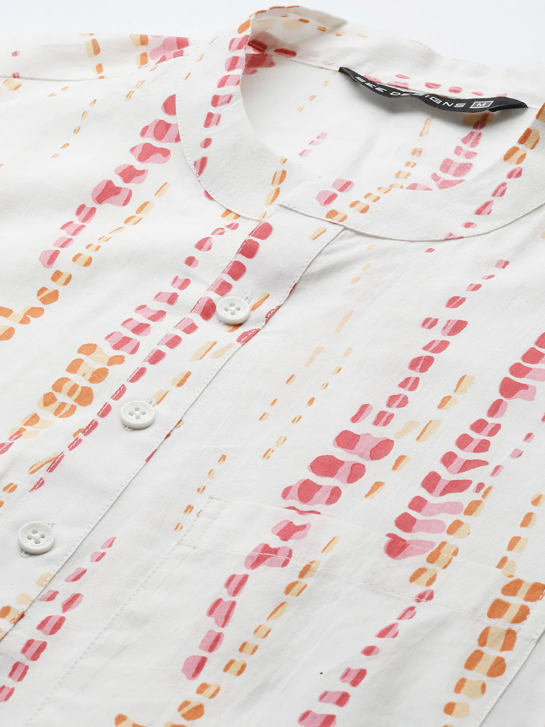 Men White Multi Tie And Dye Print Design Straight Kurta - Image 2