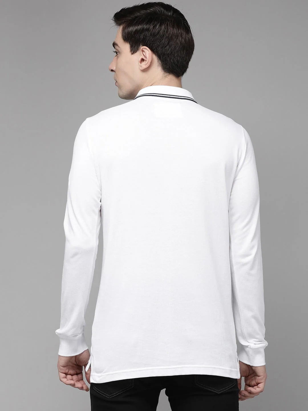 Men  White Overdyed Polo - Image 4